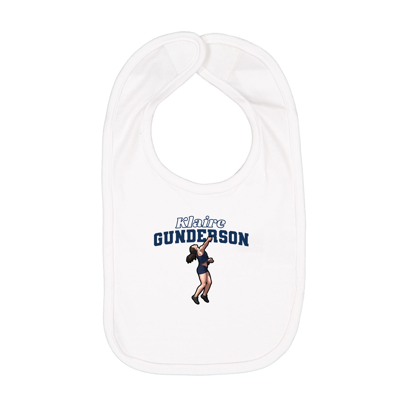 Infant Bib — Name Arch in White