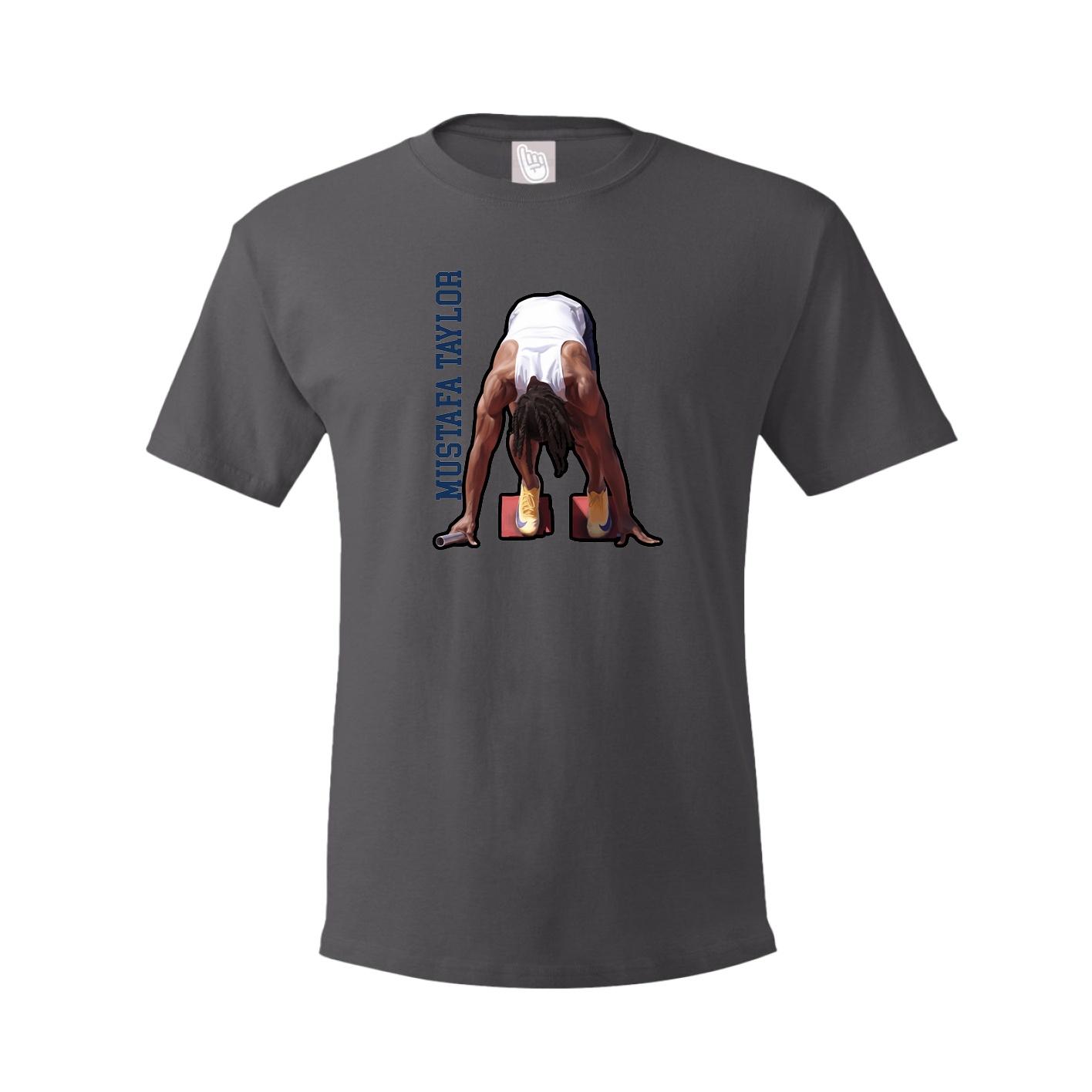 Tee — Name Vertical in Grey