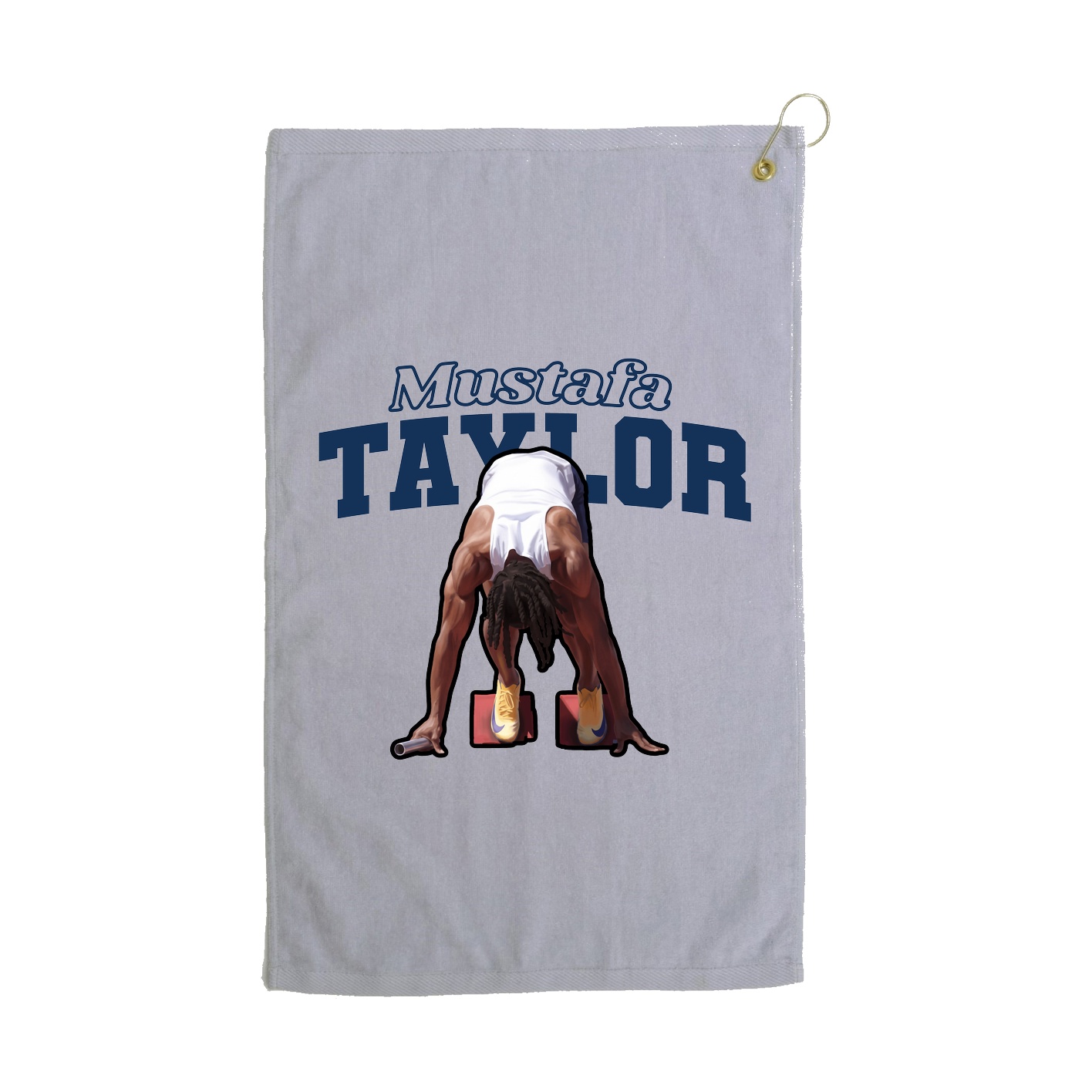Golf Towel — Name Arch in Grey