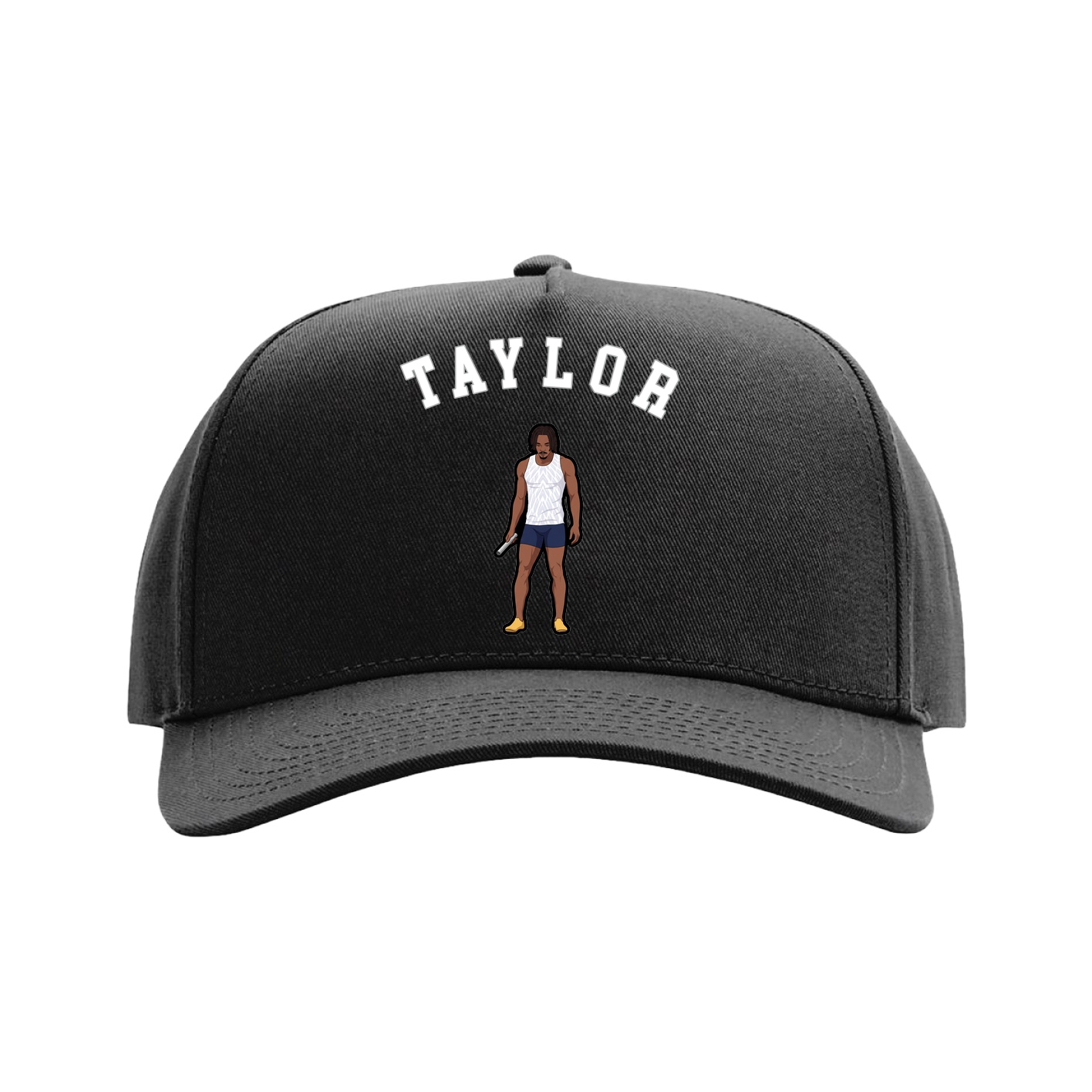 Full Fabric Five-Panel Champ Cap — Shirsey Arch in Black