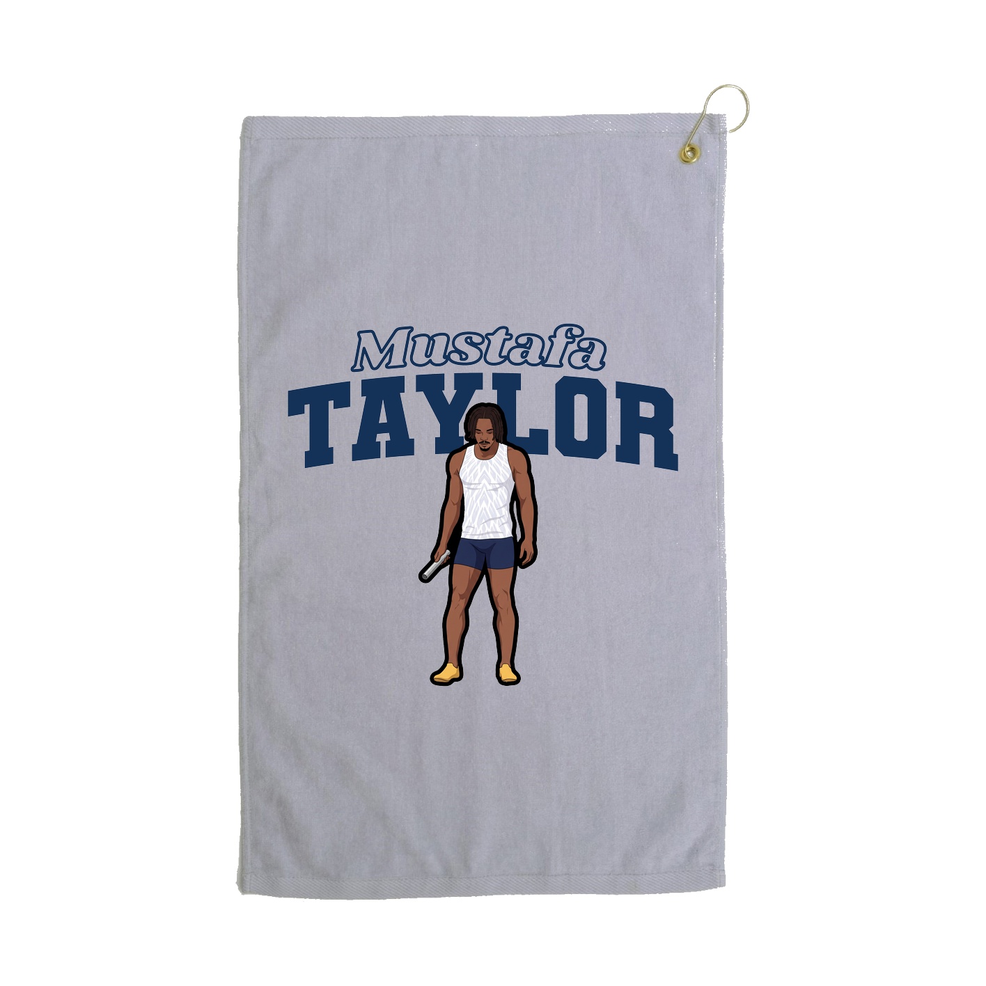 Golf Towel — Name Arch in Grey