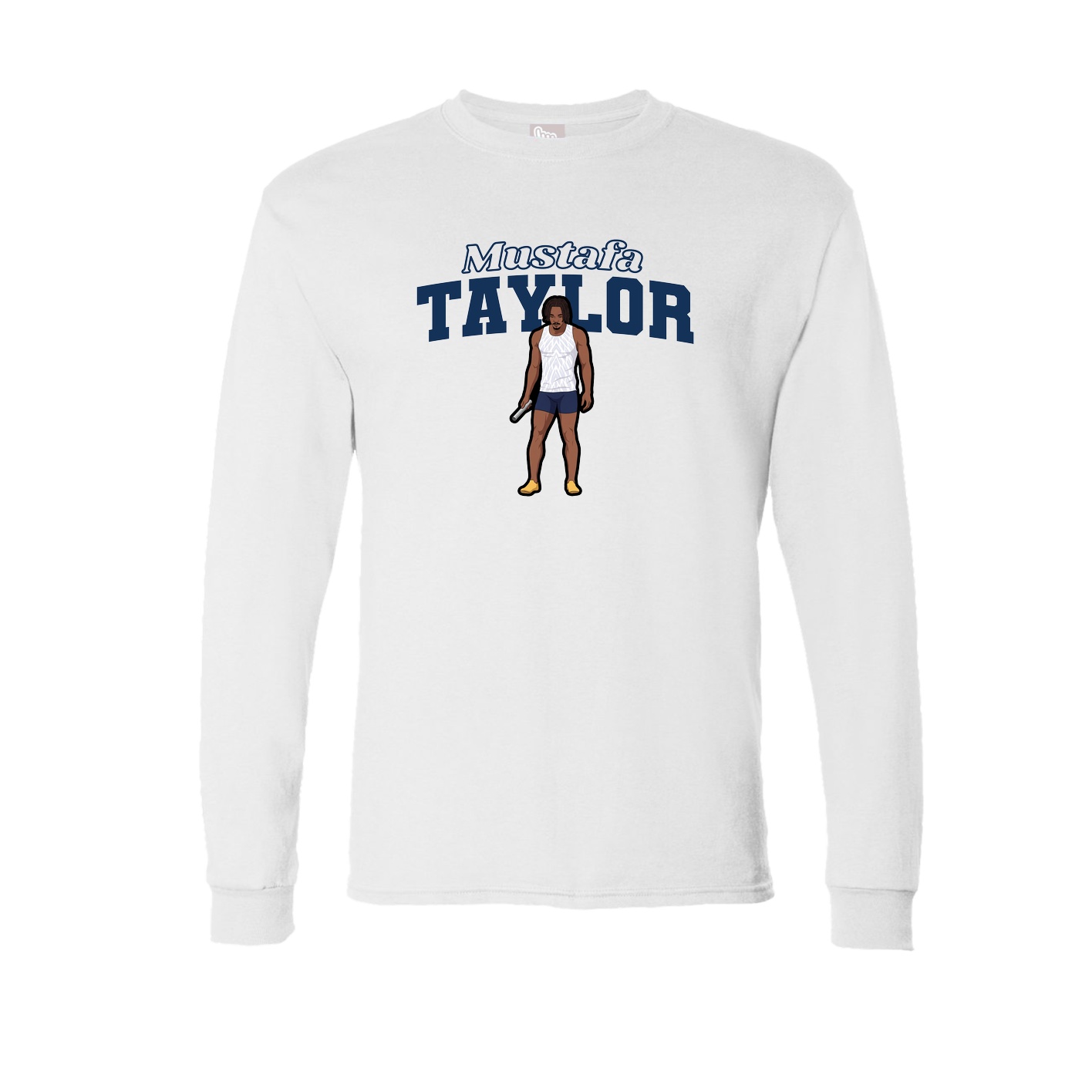 Long Sleeve Tee — Name Arch in White
