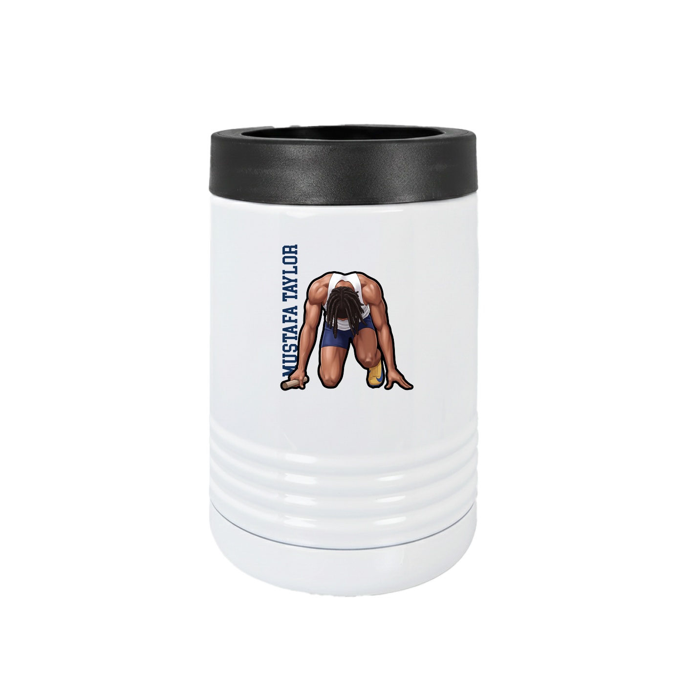 Beverage Holder — Name Vertical in White