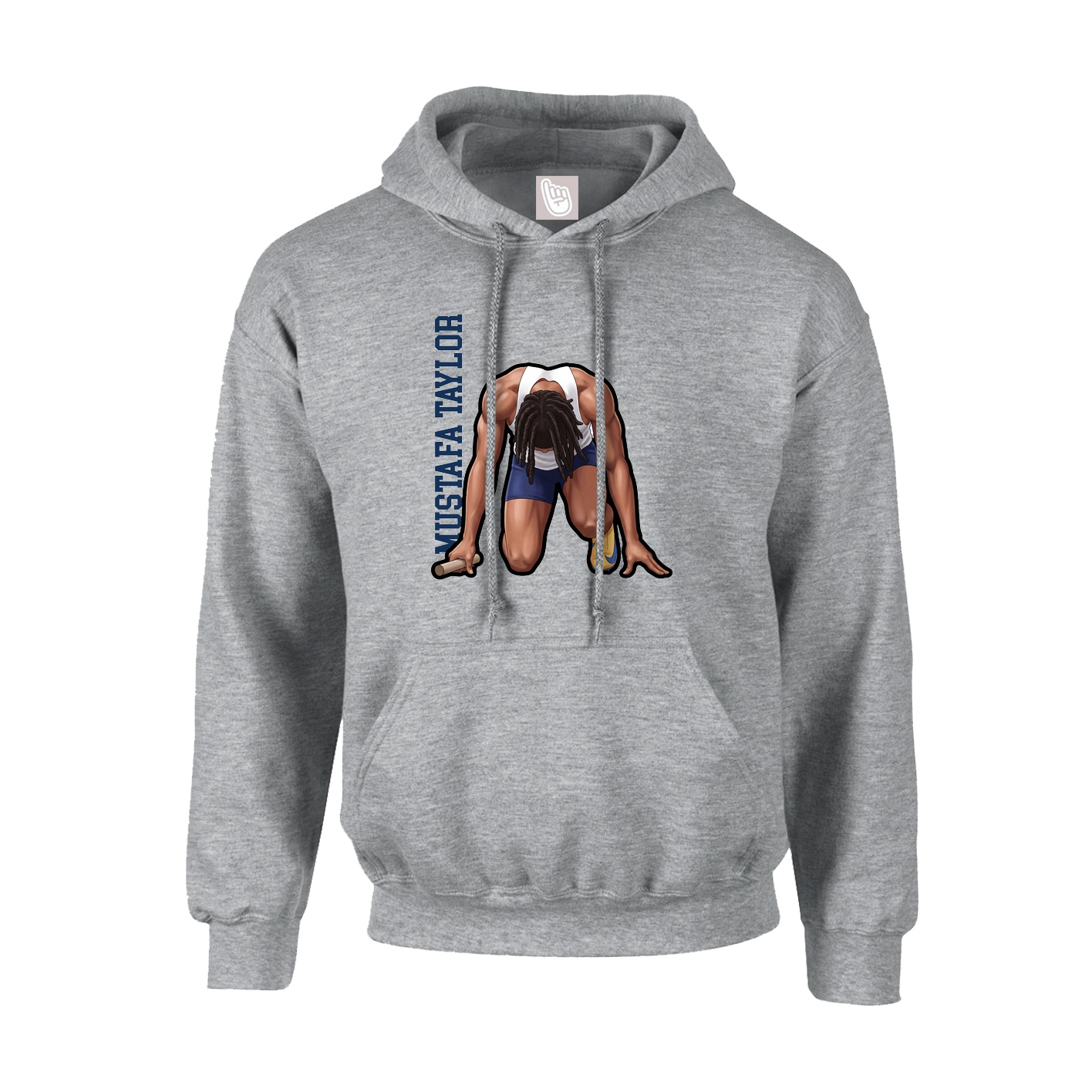 Youth Hoodie — Name Vertical in Grey