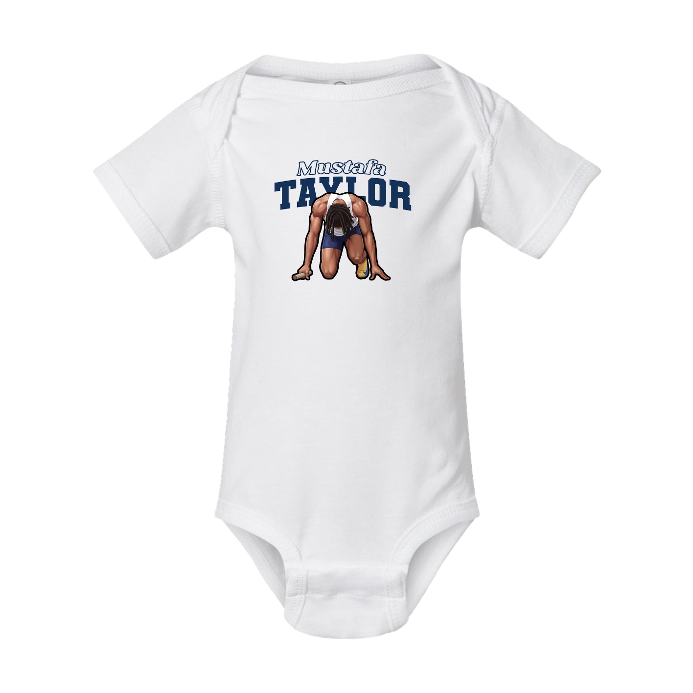 Baby Onesie — Name Arch in White