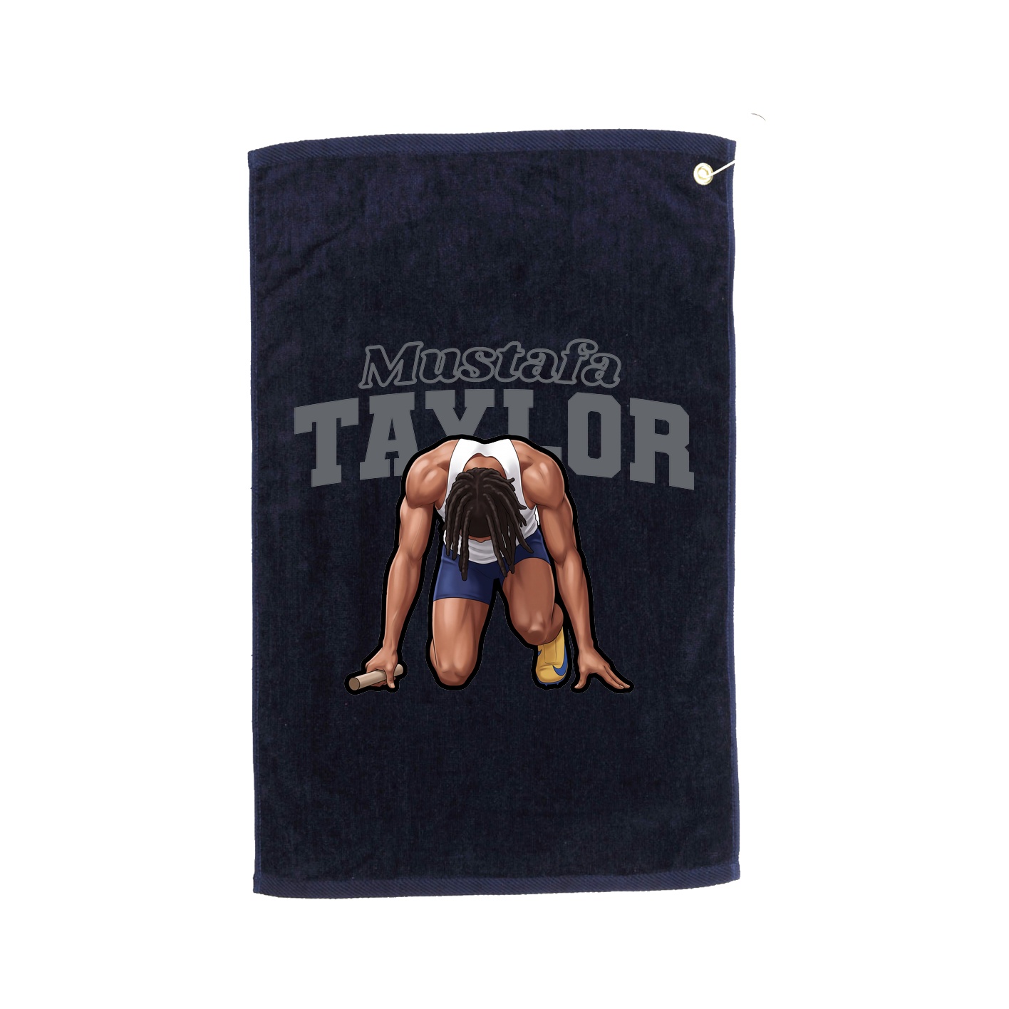 Golf Towel — Name Arch in Navy