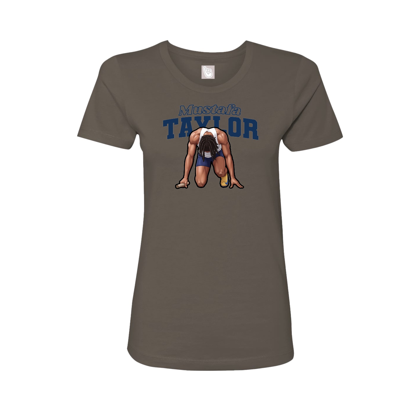 Fitted Women's Tee — Name Arch in Grey