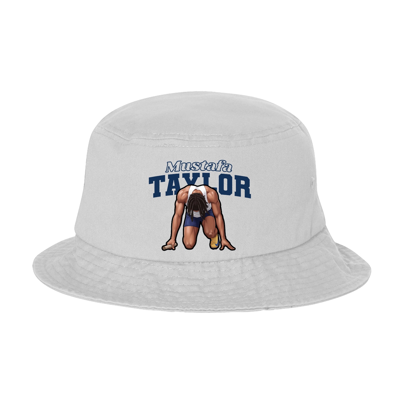 Bucket Cap — Name Arch in White