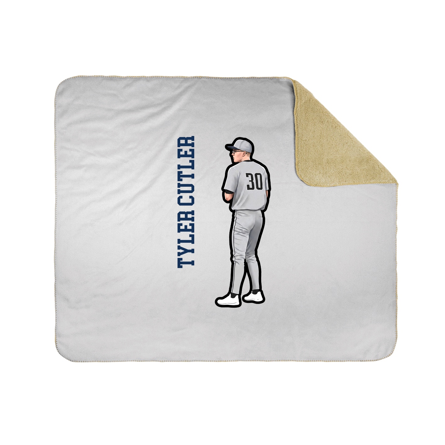 Throw Blanket — Name Vertical in White