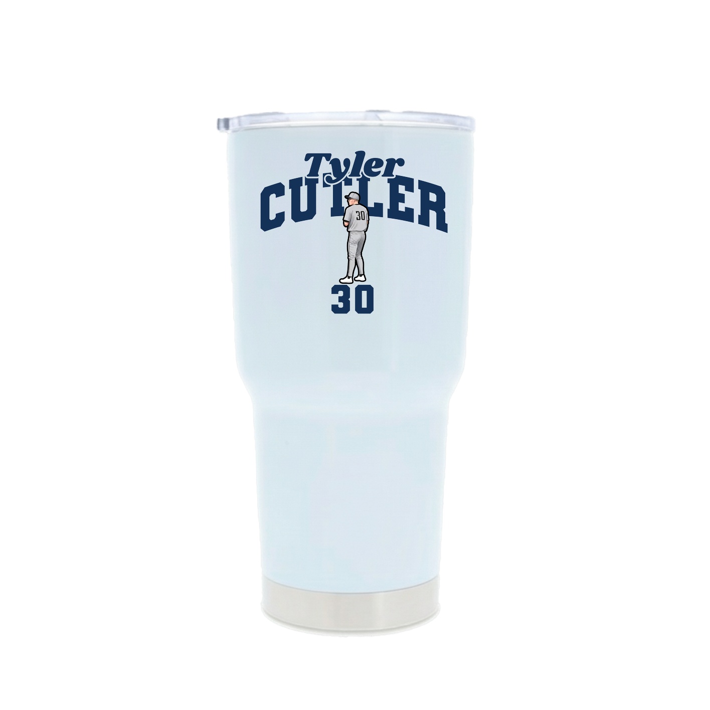 30oz Stainless Steel Tumbler — Signature Arch in White