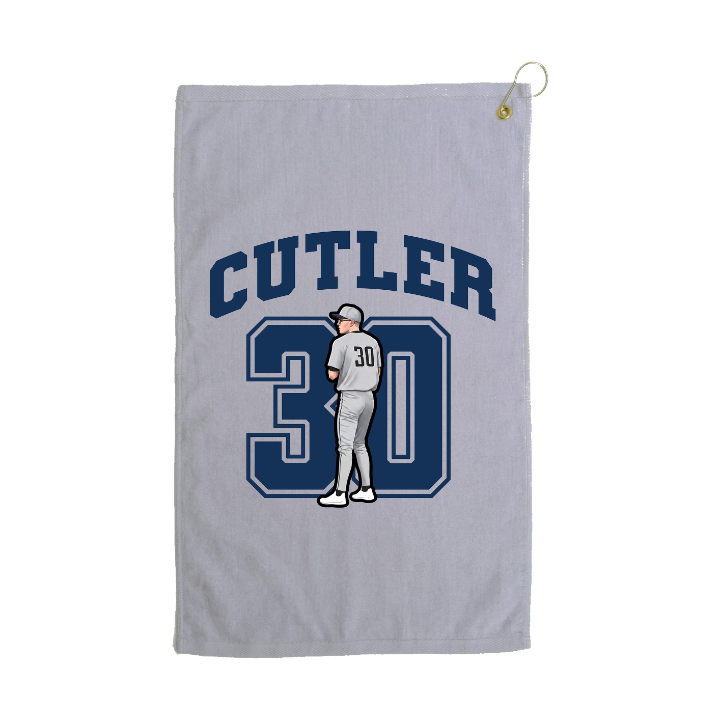 Golf Towel — Number in Grey
