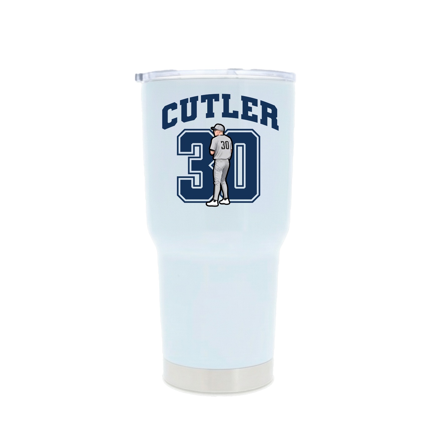 30oz Stainless Steel Tumbler — Number in White