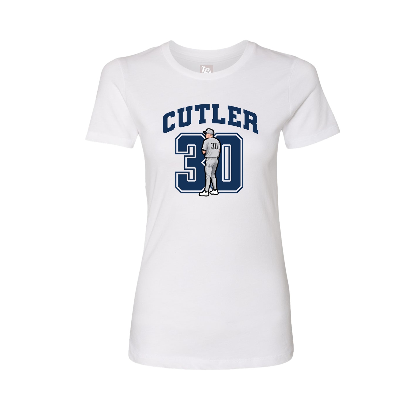 Fitted Women's Tee — Number in White