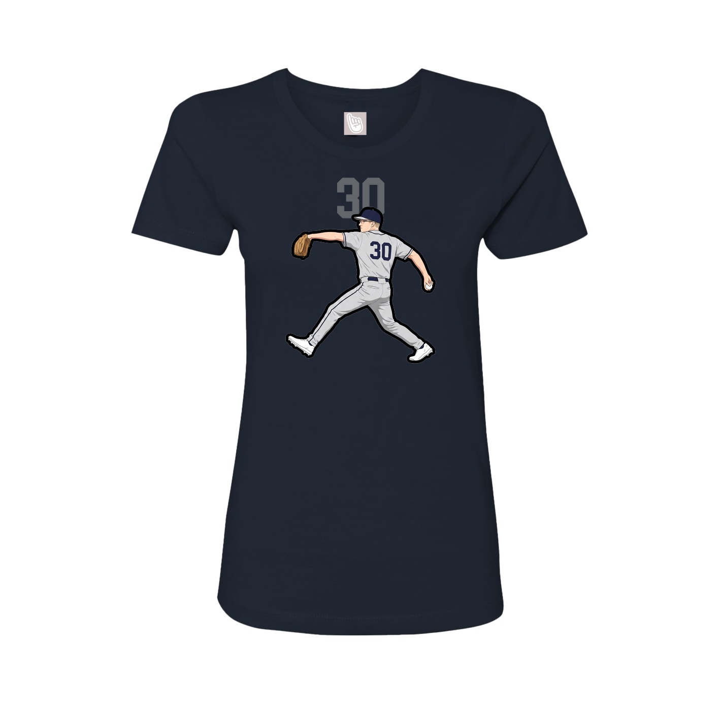 Fitted Women's Tee — Number Top in Navy