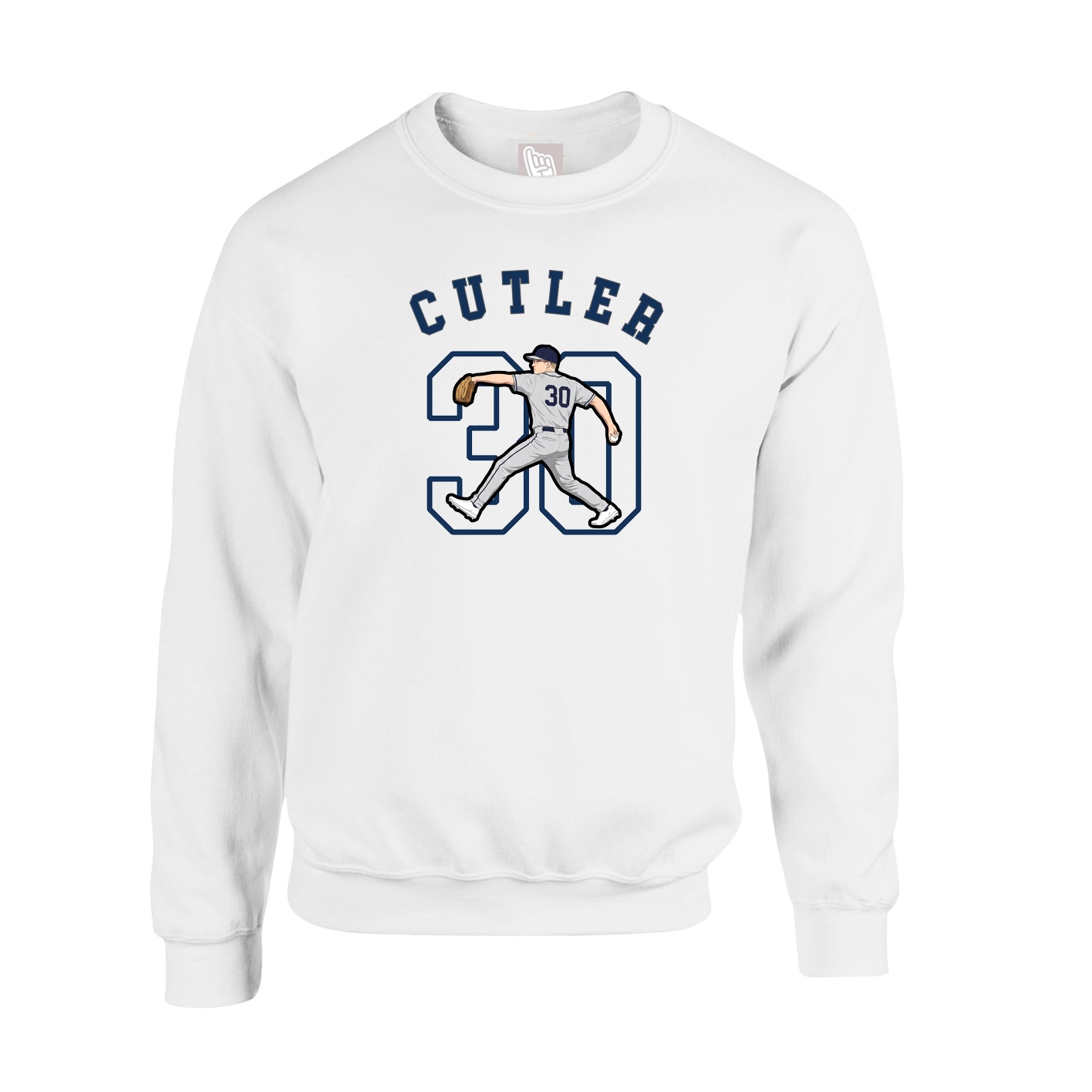 Fleece Crew — Shirsey Arch in White