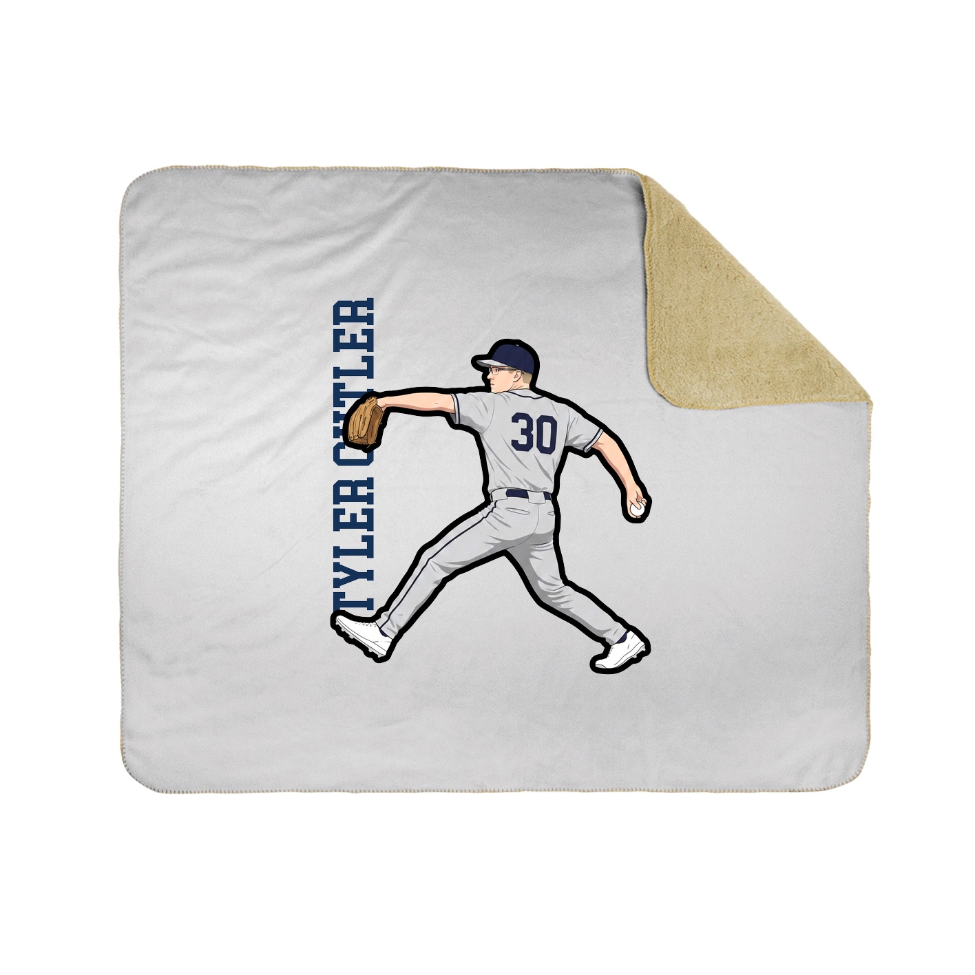 Throw Blanket — Name Vertical in White