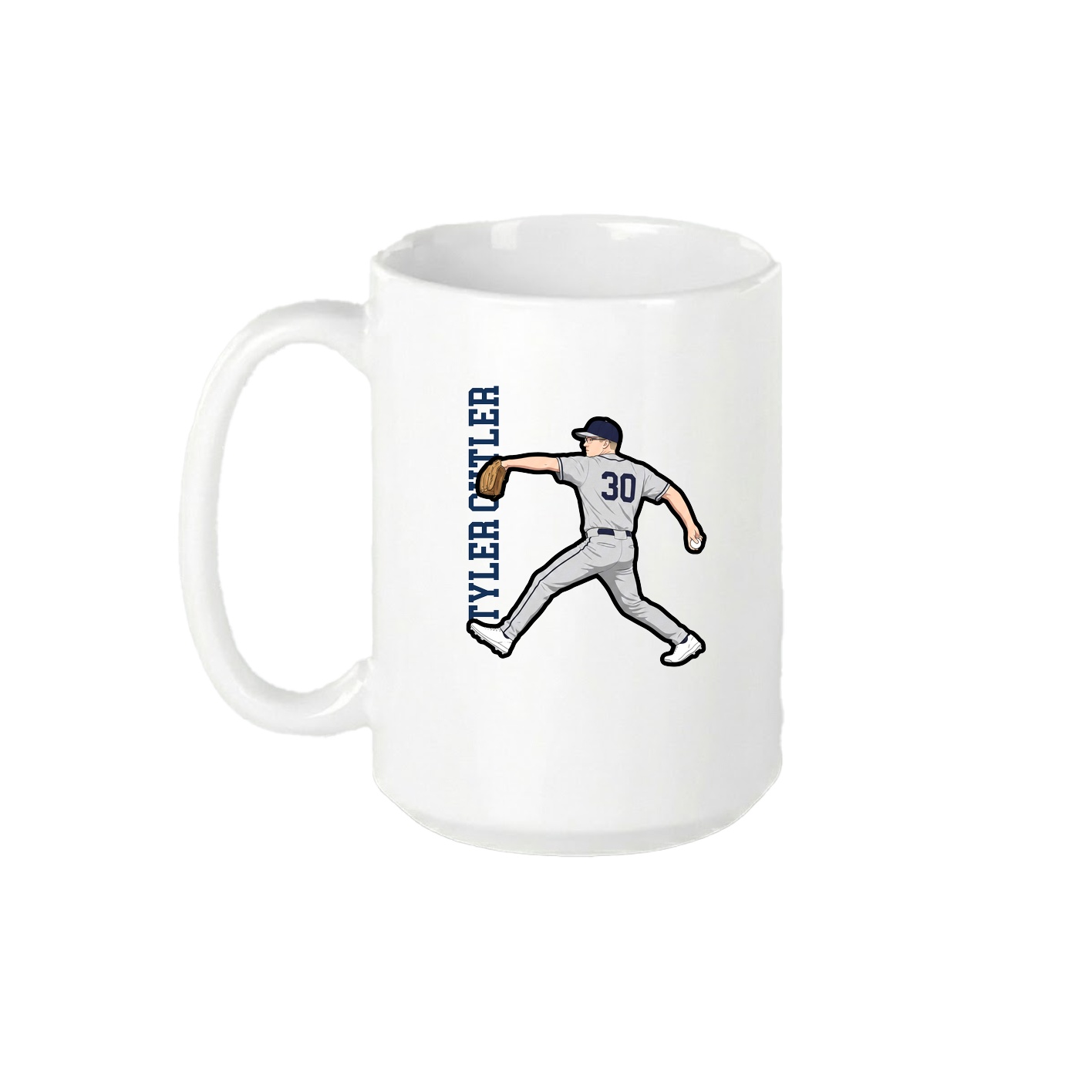 15oz Coffee Mug — Name Vertical in White