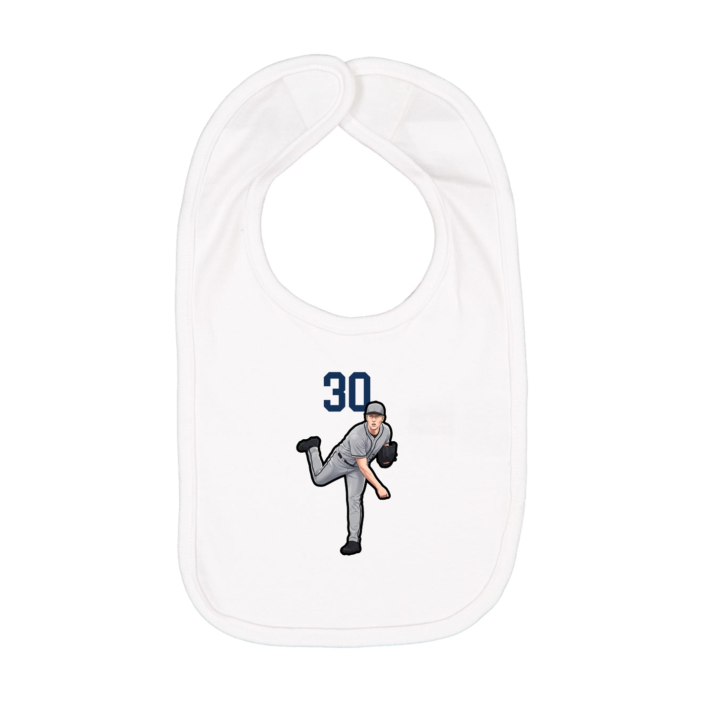 Infant Bib — Number Top in White