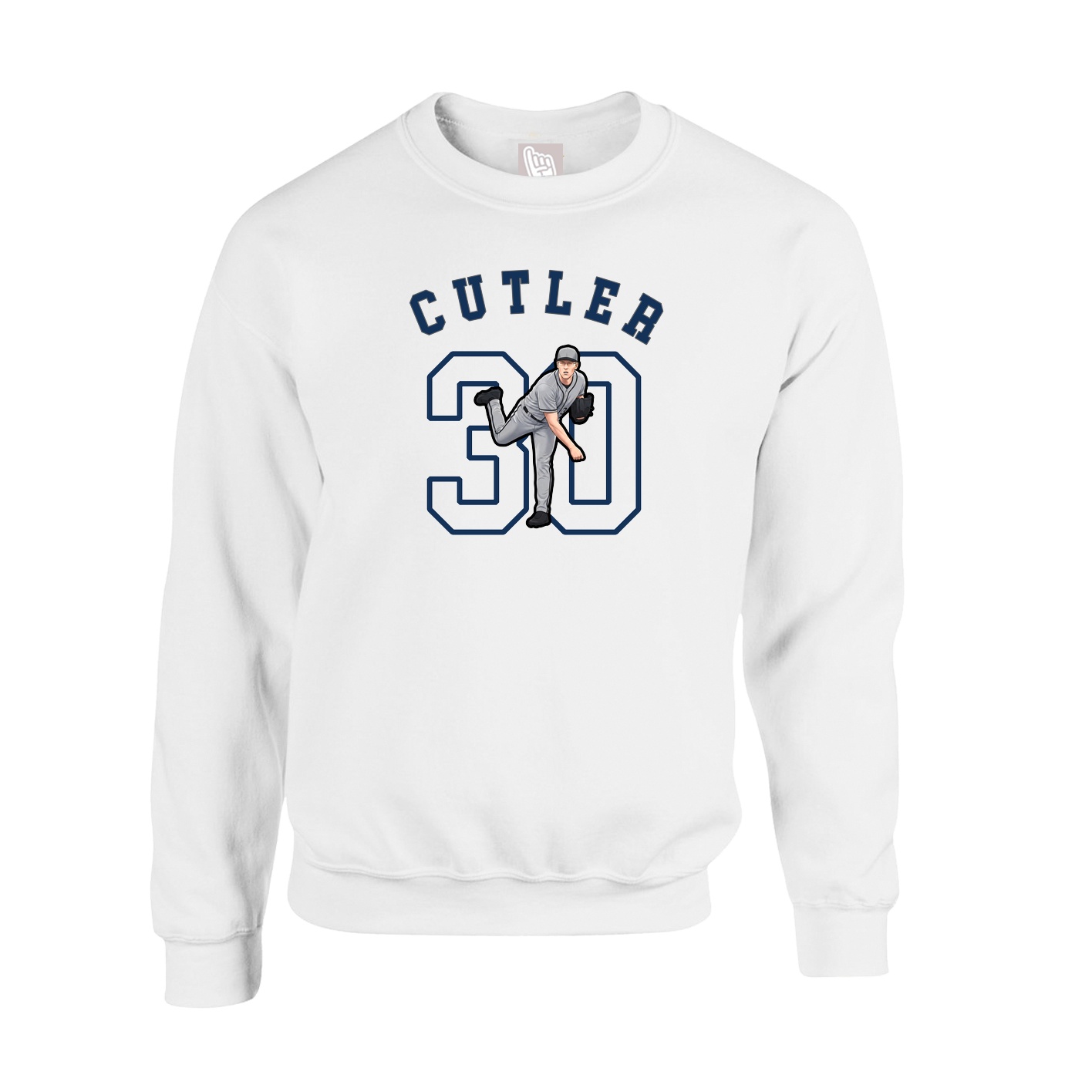 Fleece Crew — Shirsey Arch in White