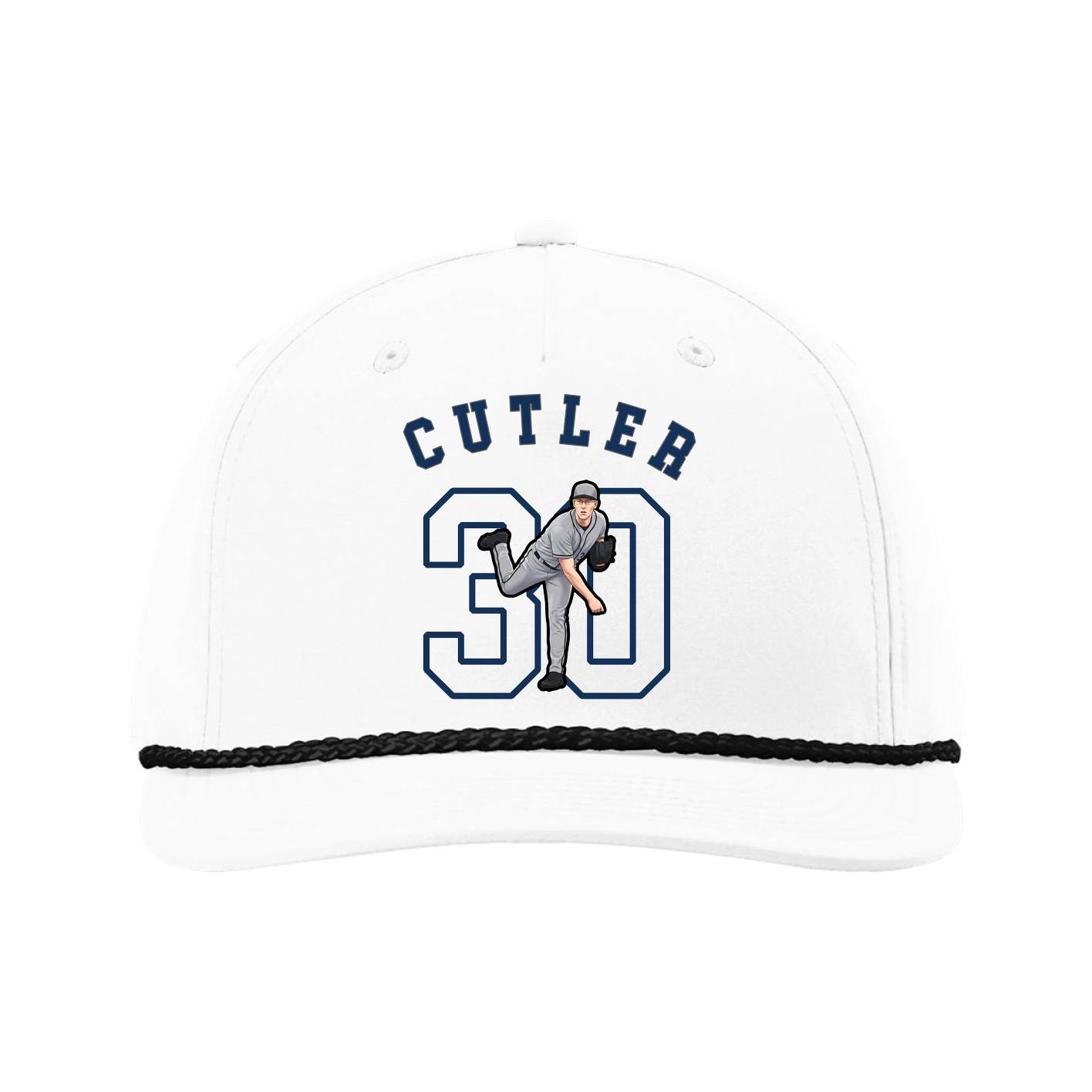 Five-Panel Classic Rope Cap — Shirsey Arch in White