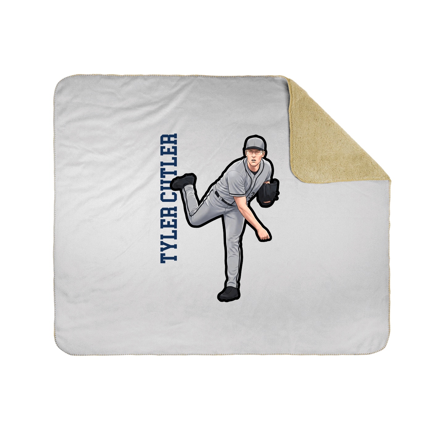 Throw Blanket — Name Vertical in White
