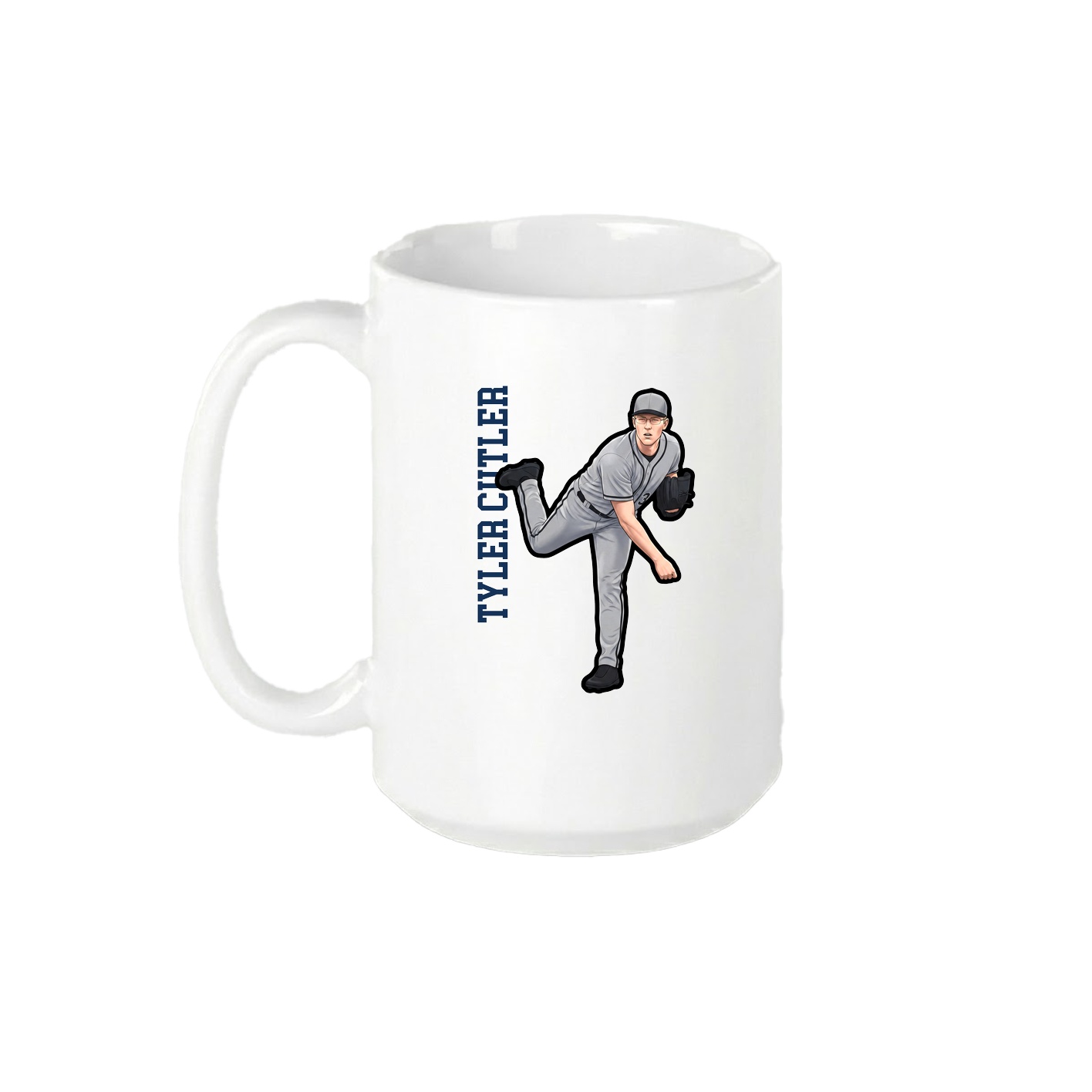 15oz Coffee Mug — Name Vertical in White
