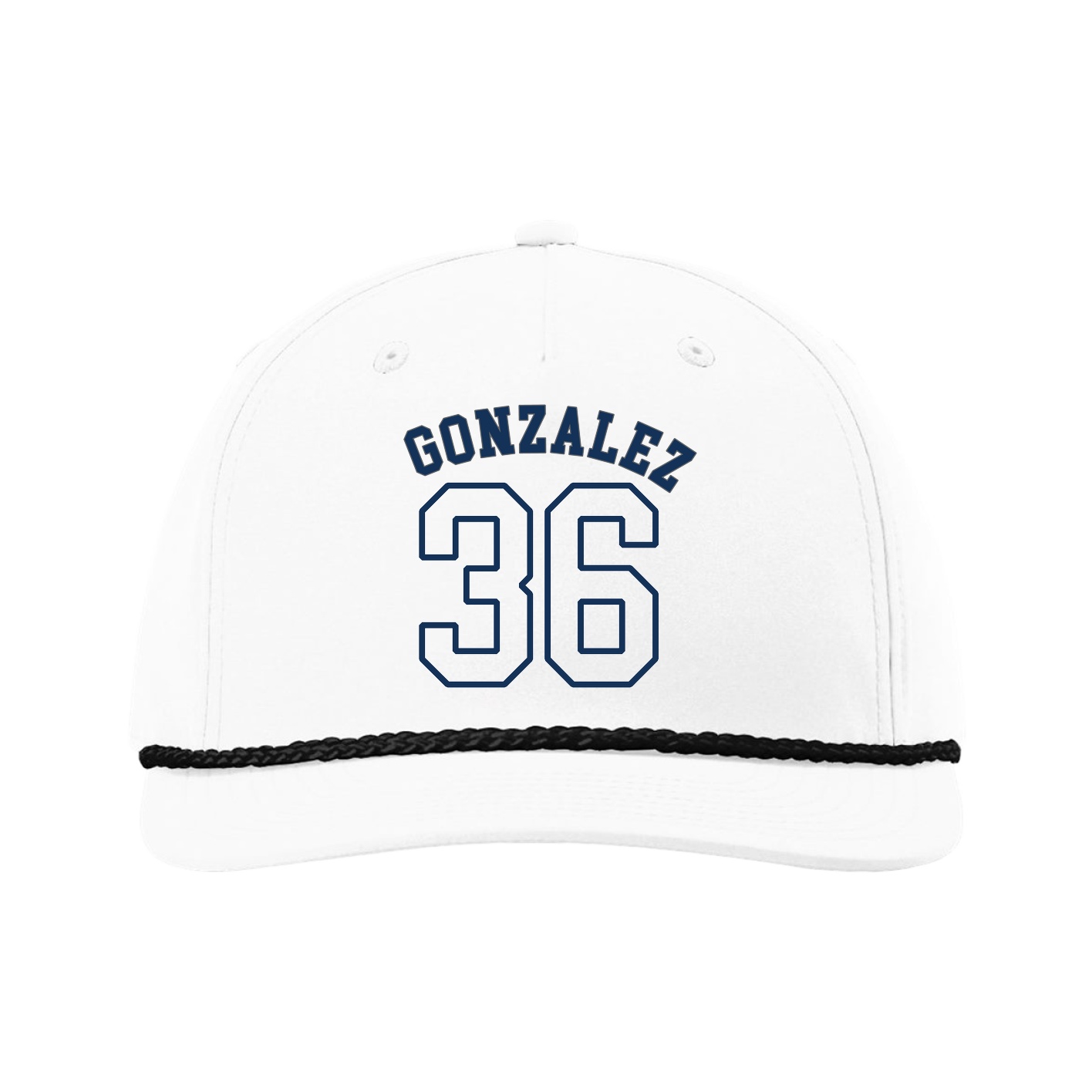 Five-Panel Classic Rope Cap — Shirsey Arch in White