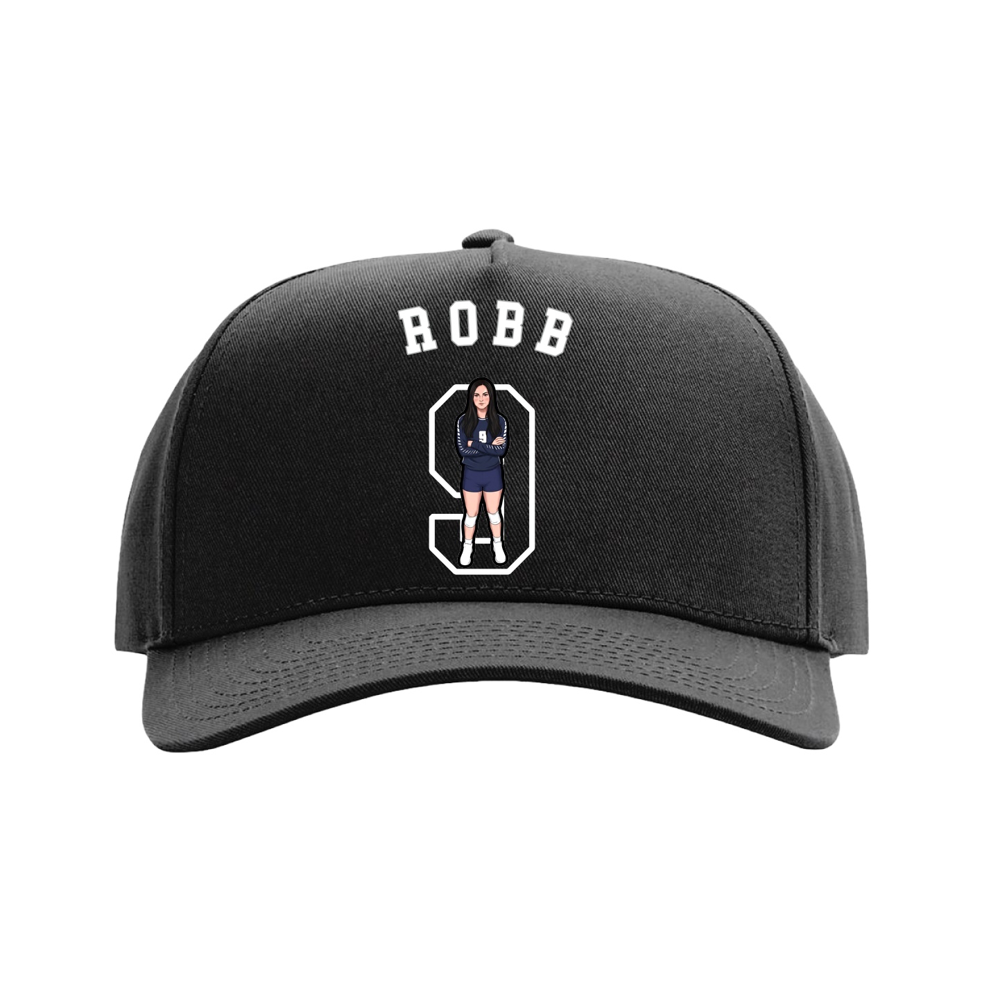 Full Fabric Five-Panel Champ Cap — Shirsey Arch in Black