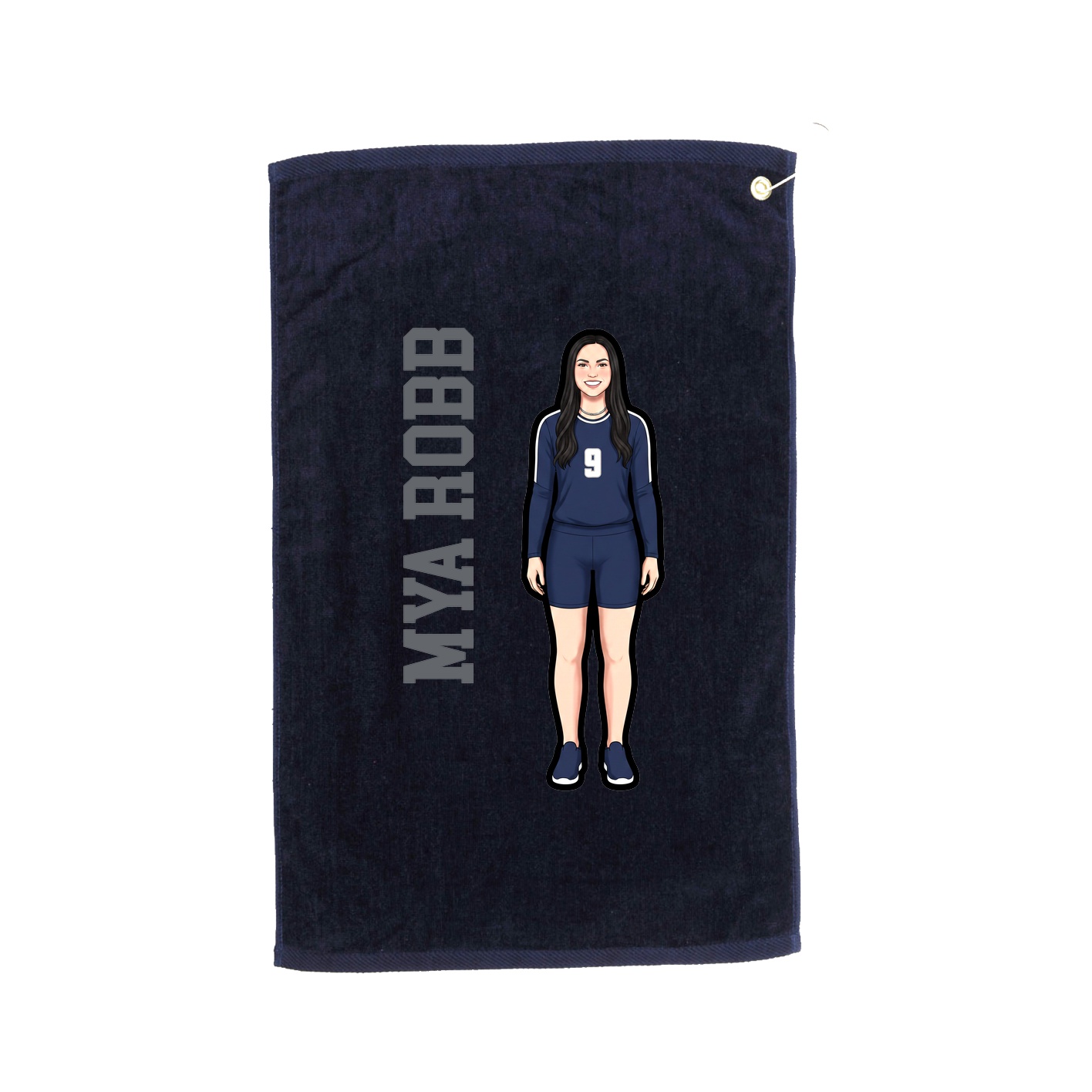 Golf Towel — Name Vertical in Navy