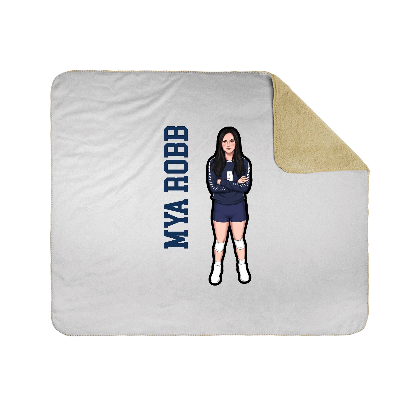 Throw Blanket — Name Vertical in White