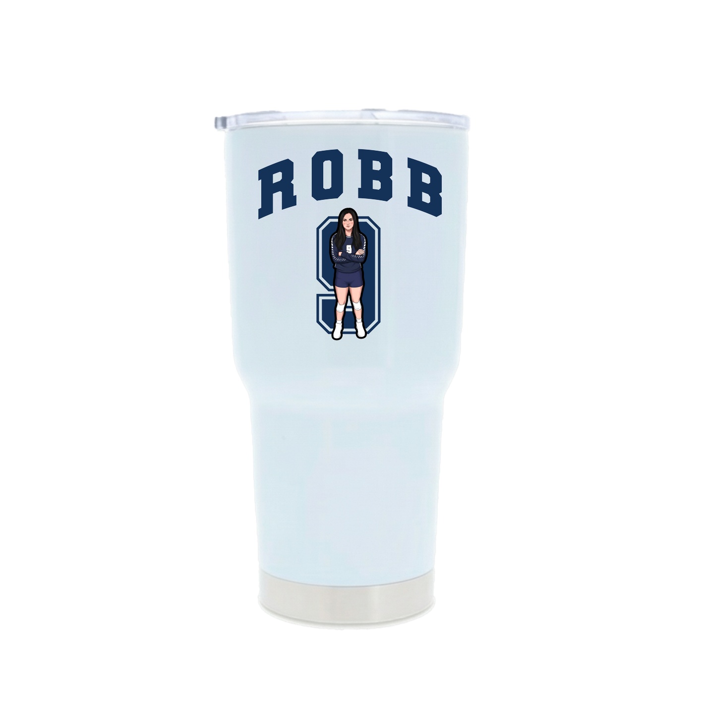 30oz Stainless Steel Tumbler — Number in White