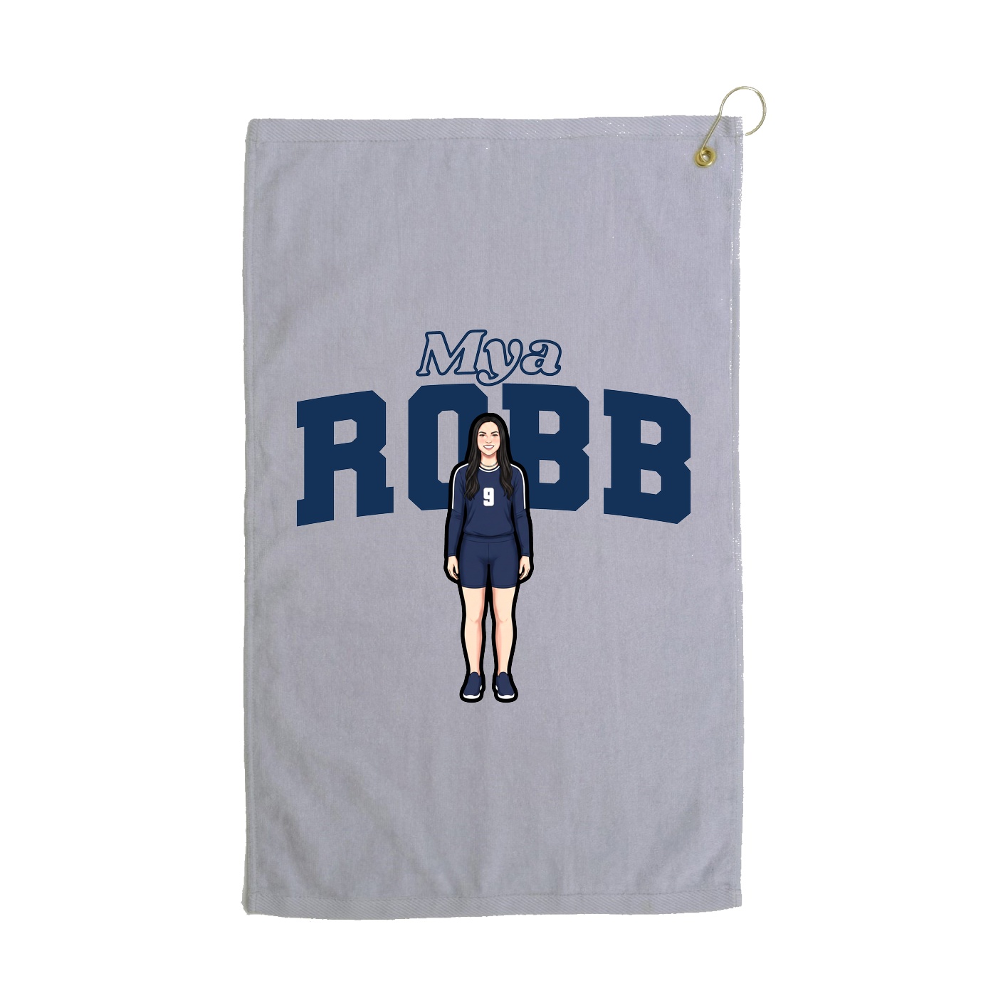 Golf Towel — Name Arch in Grey