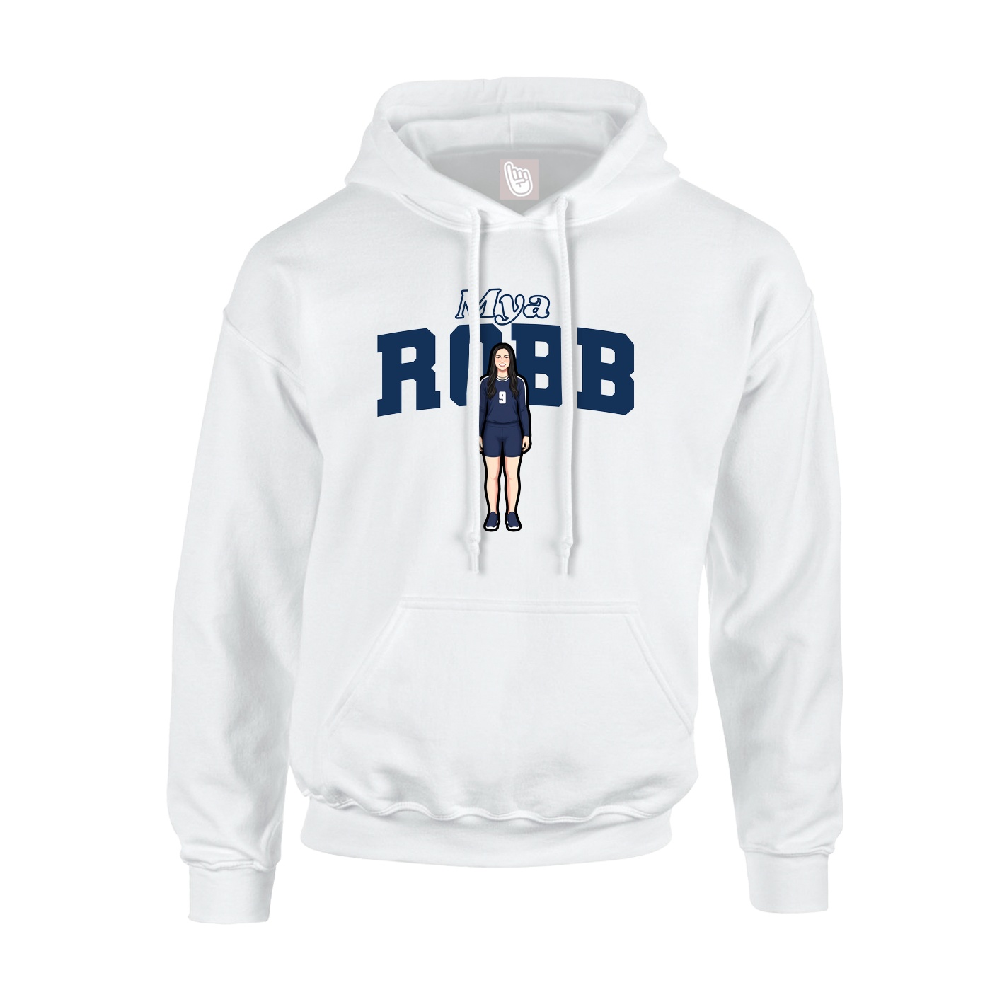 Hoodie — Name Arch in White