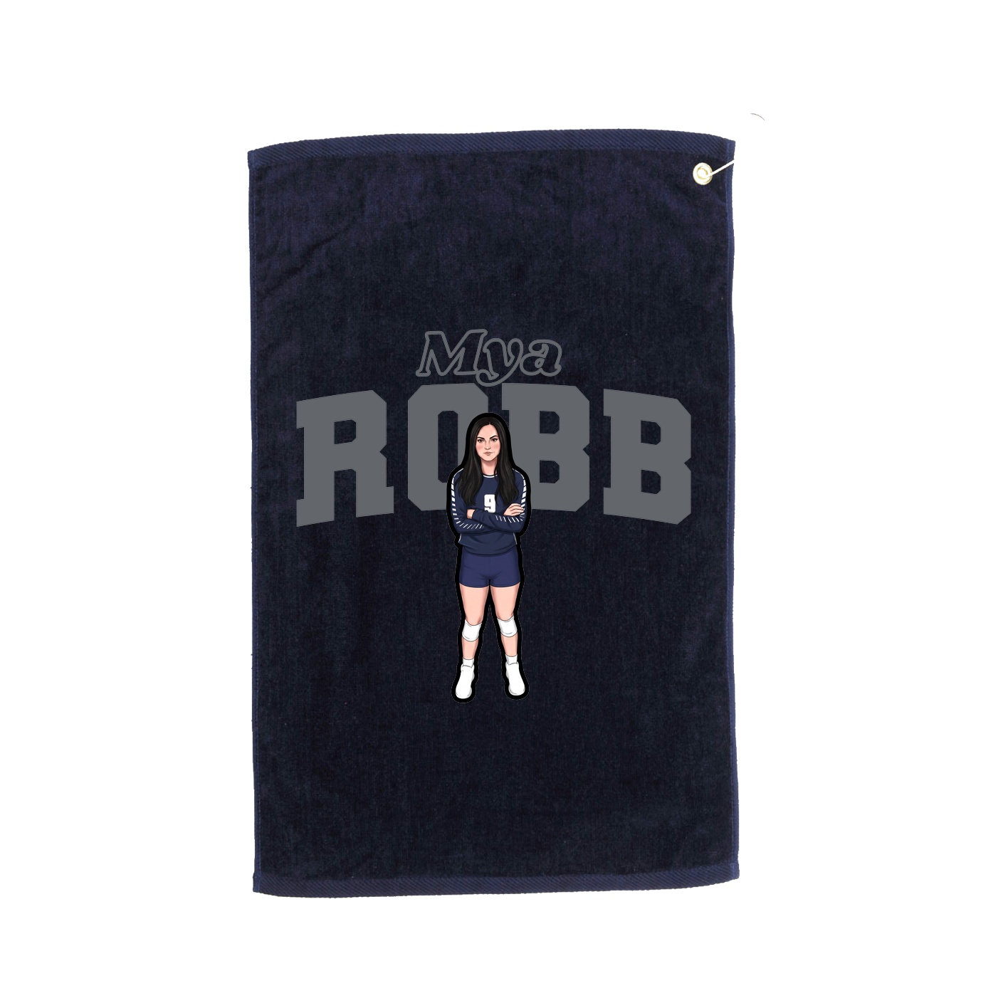 Golf Towel — Name Arch in Navy