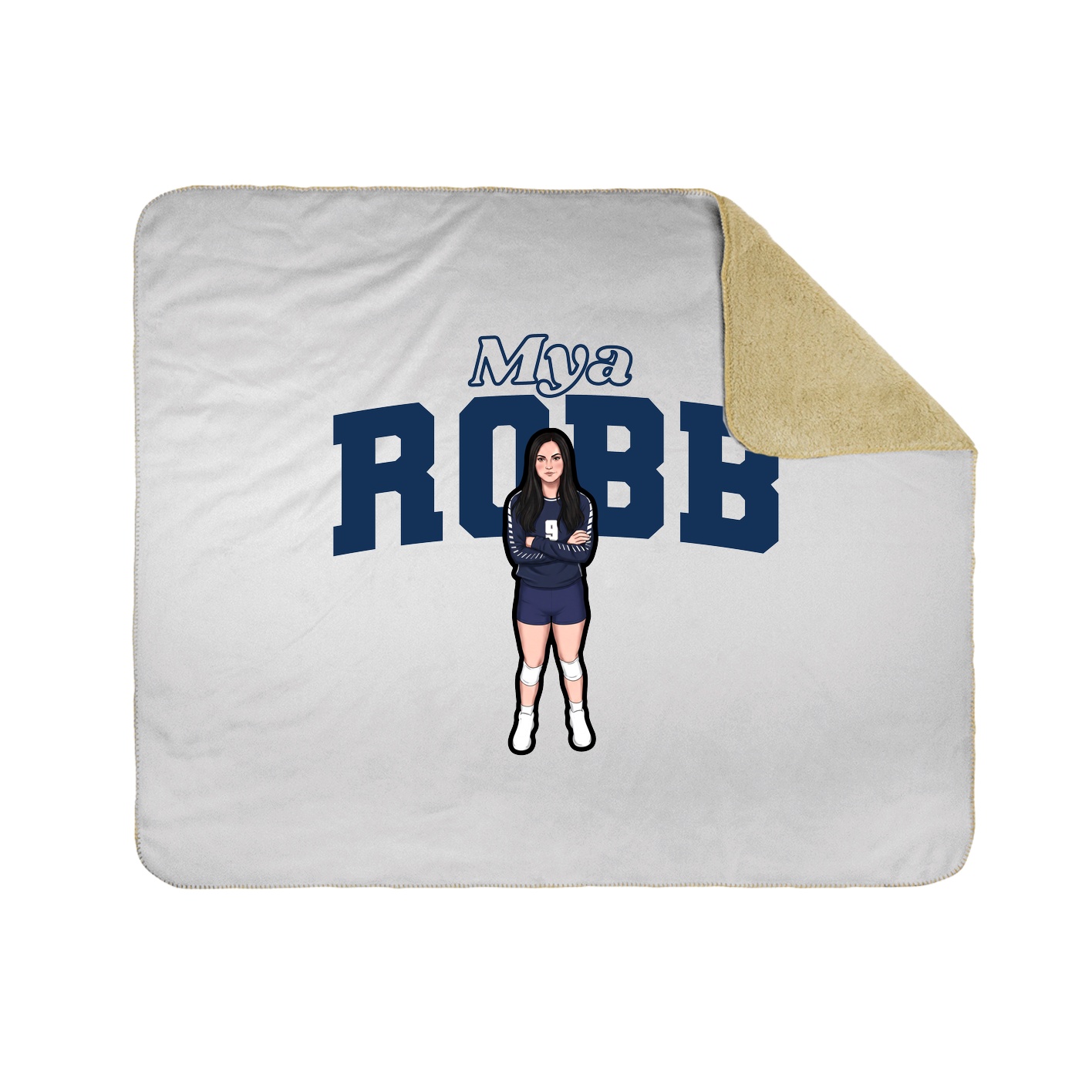 Throw Blanket — Name Arch in White