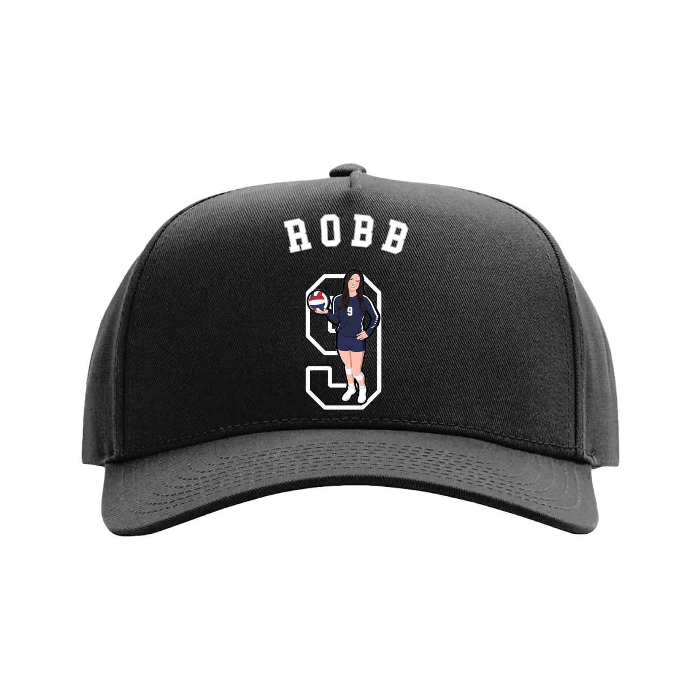 Full Fabric Five-Panel Champ Cap — Shirsey Arch in Black