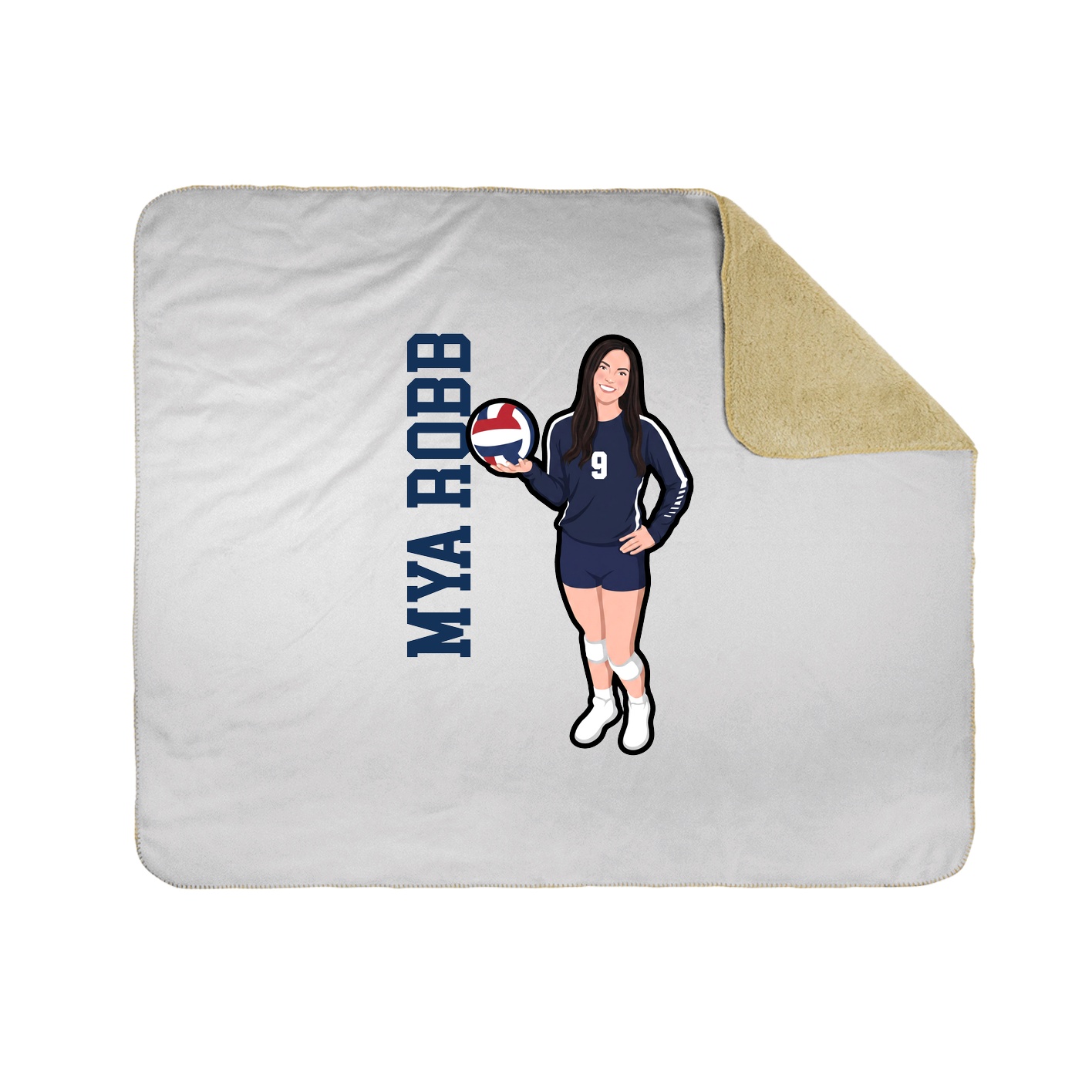 Throw Blanket — Name Vertical in White