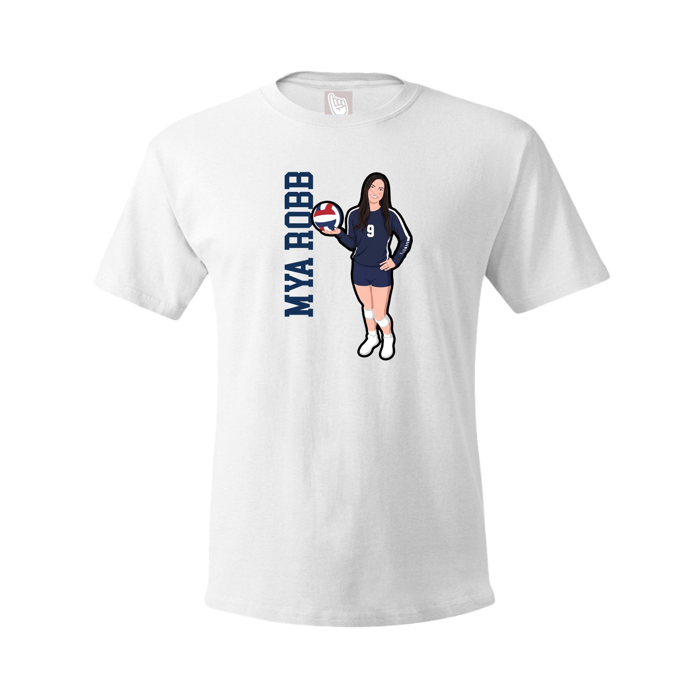 Tee — Name Vertical in White