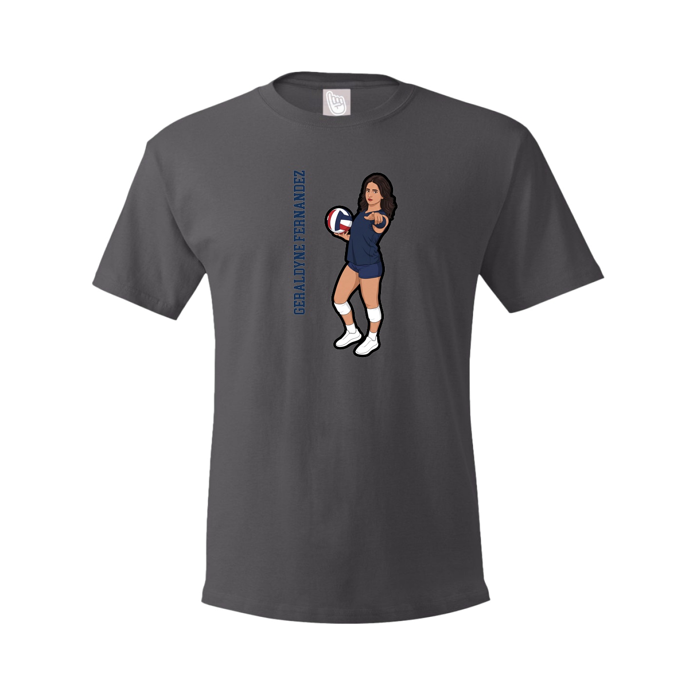 Tee — Name Vertical in Grey