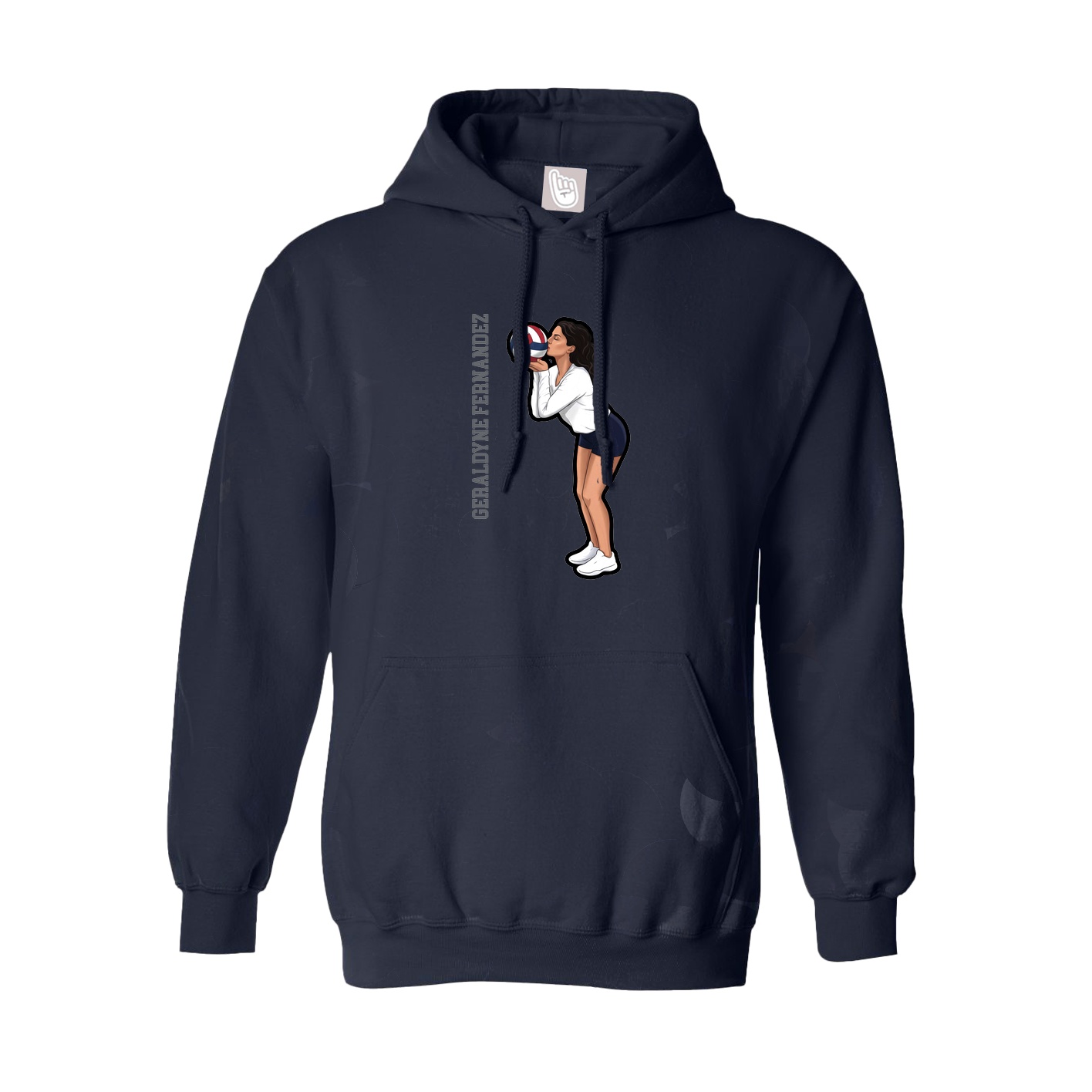 Youth Hoodie — Name Vertical in Navy