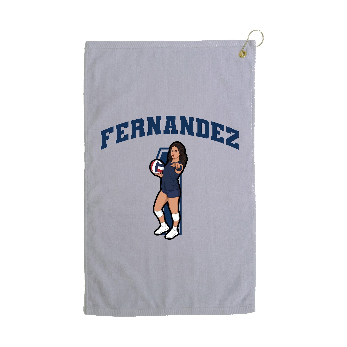 Golf Towel — Number in Grey