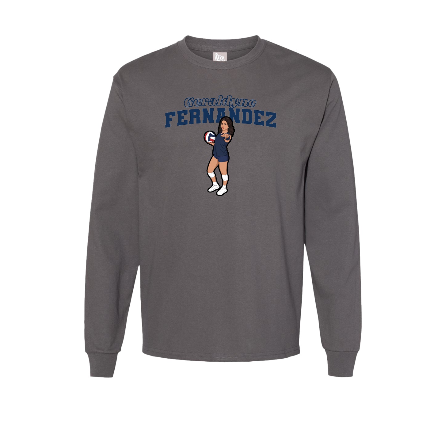 Long Sleeve Tee — Name Arch in Grey