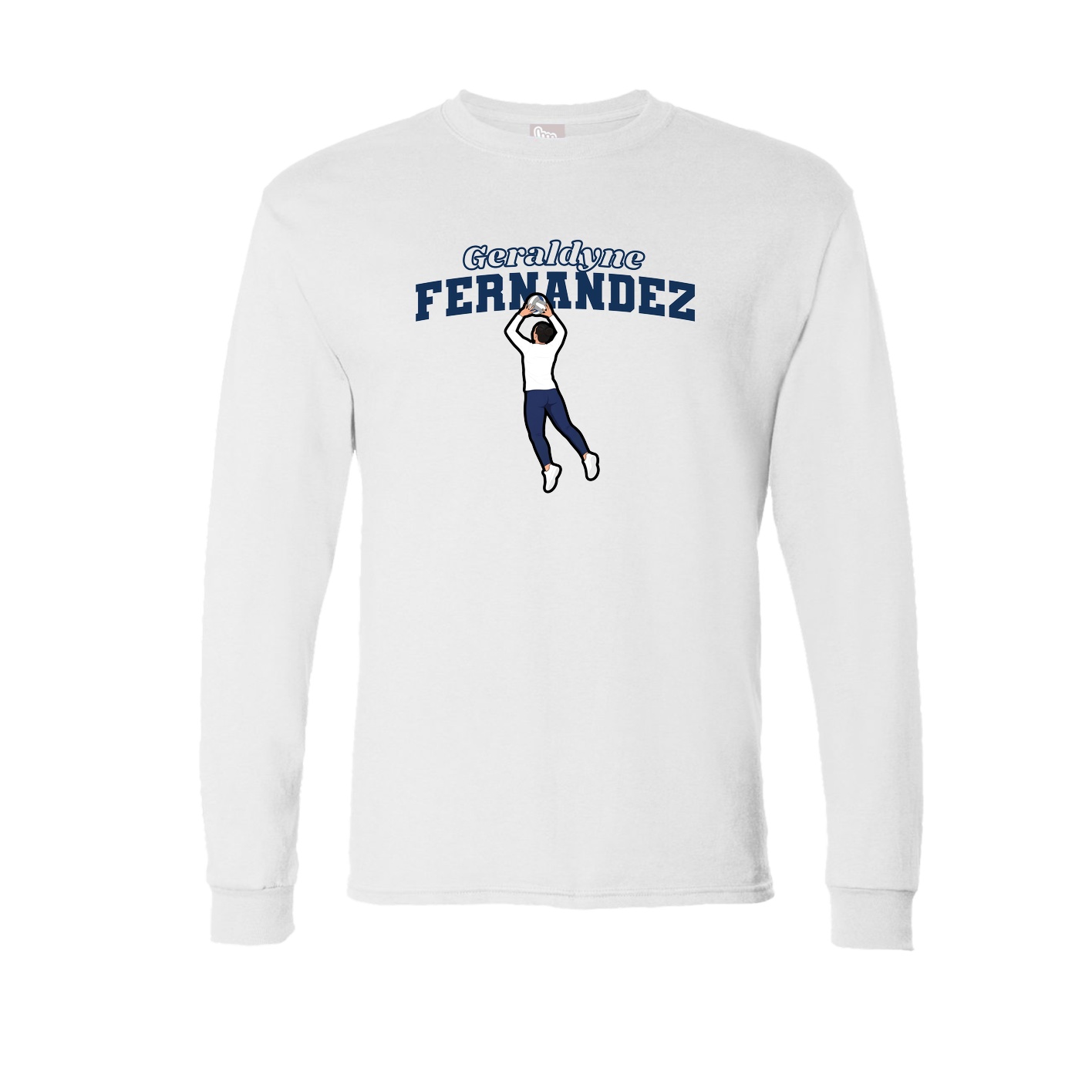 Long Sleeve Tee — Name Arch in White