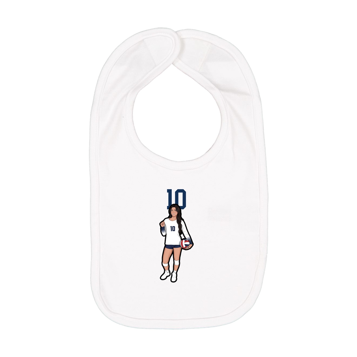 Infant Bib — Number Top in White
