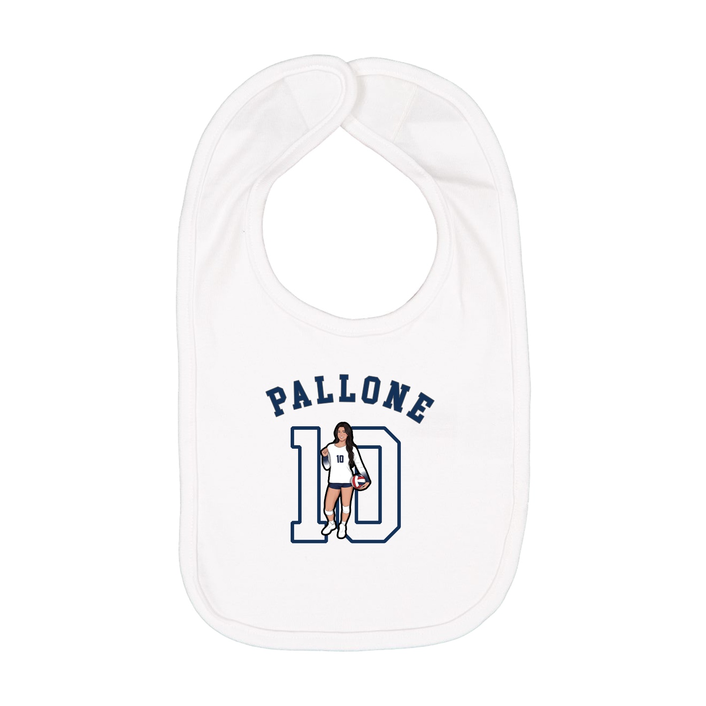 Infant Bib — Shirsey Arch in White