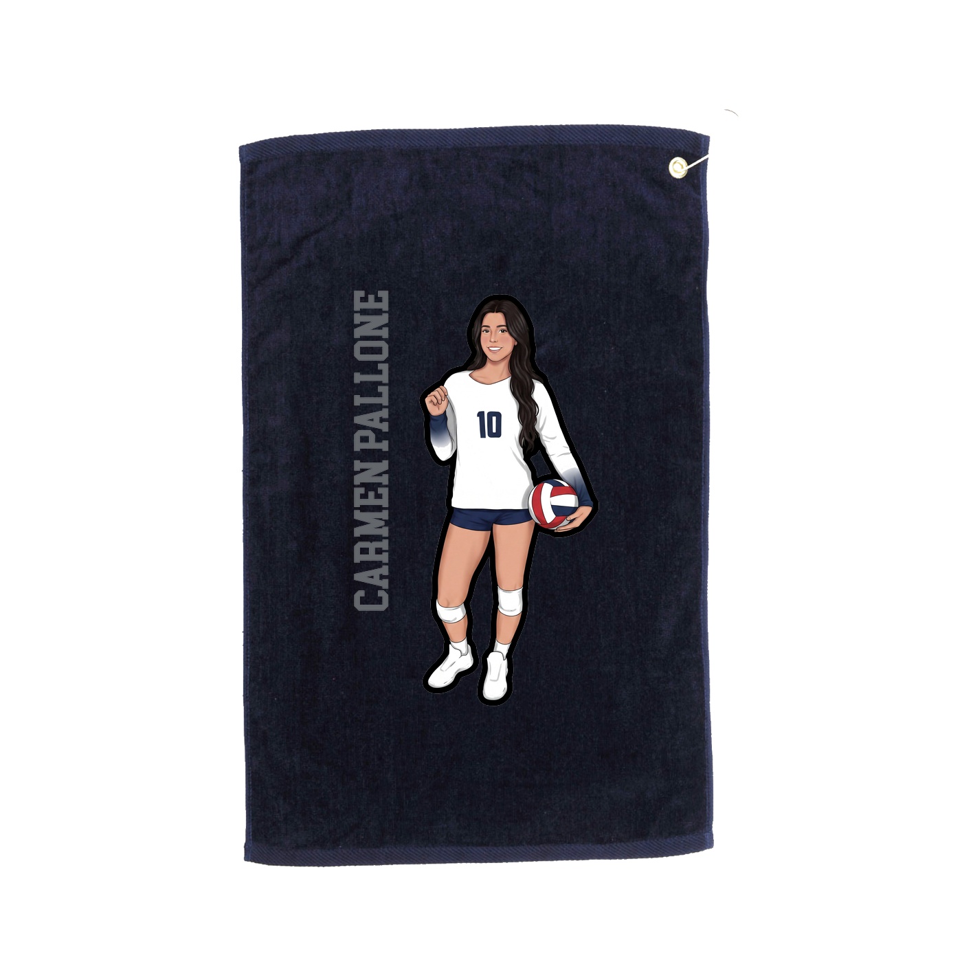 Golf Towel — Name Vertical in Navy