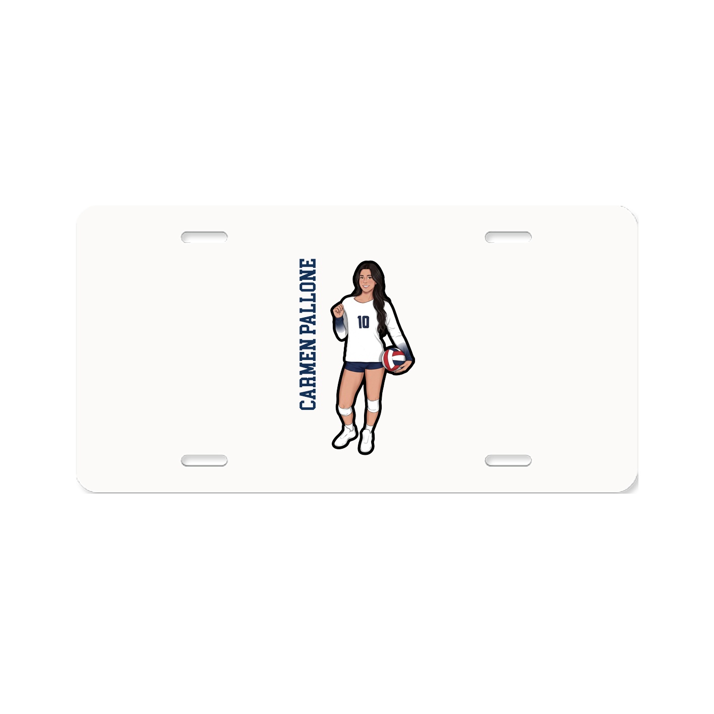 License Plate — Name Vertical in Classic