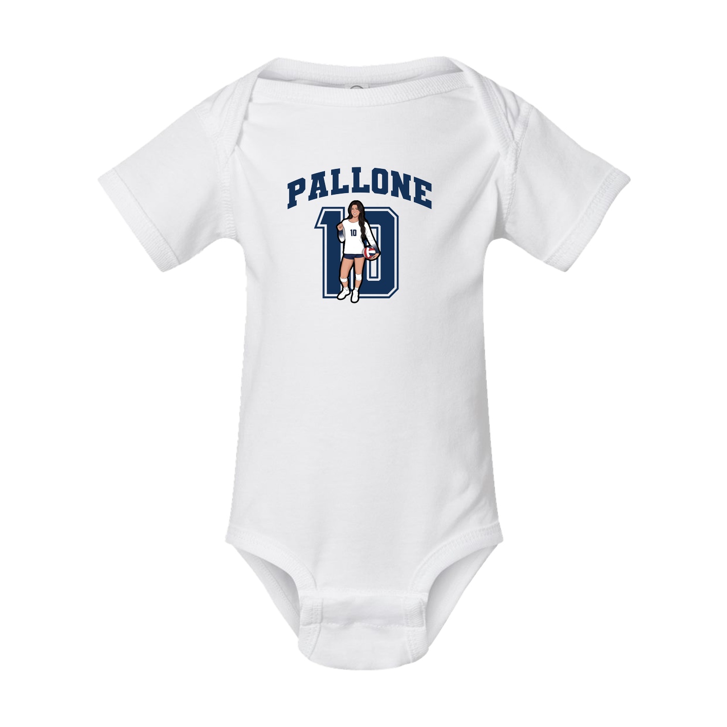Baby Onesie — Number in White