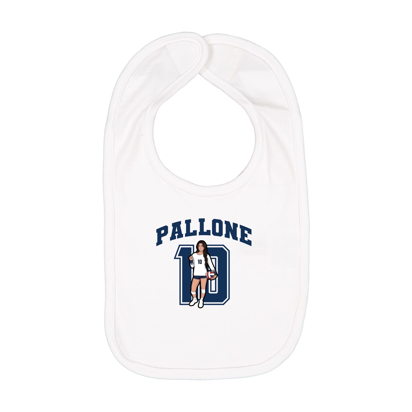 Infant Bib — Number in White