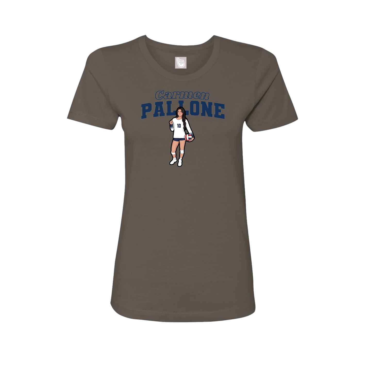 Fitted Women's Tee — Name Arch in Grey